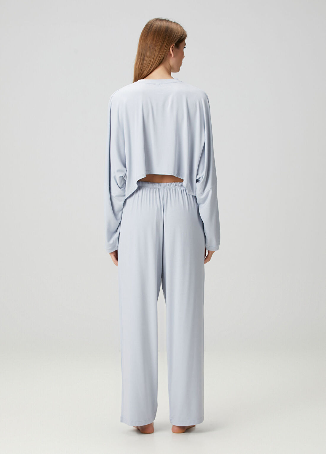 Skims Henley Cropped Mavi Pijama Takımı görsel 4