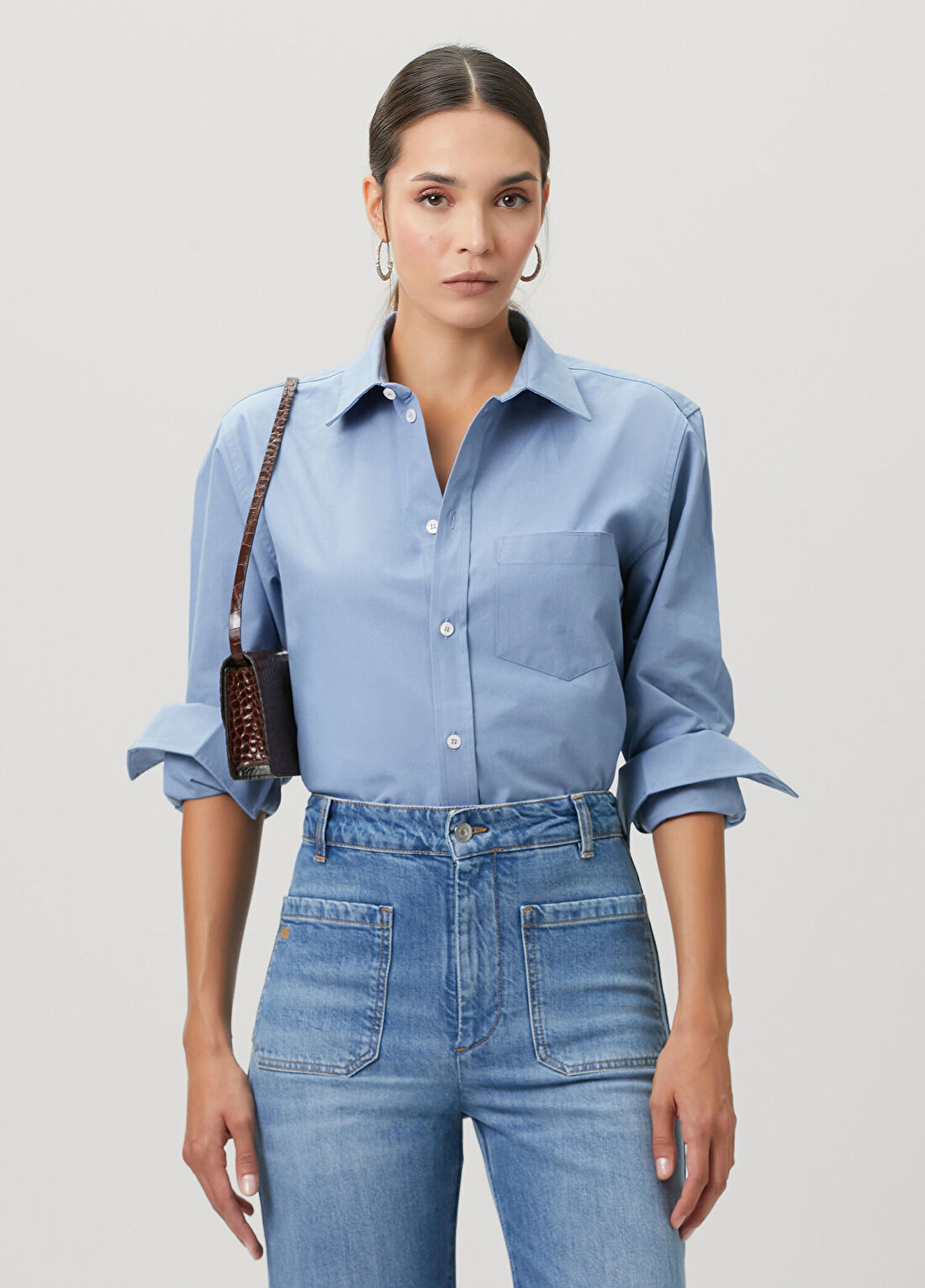 Victoria Beckham Açık Mavi Gömlek