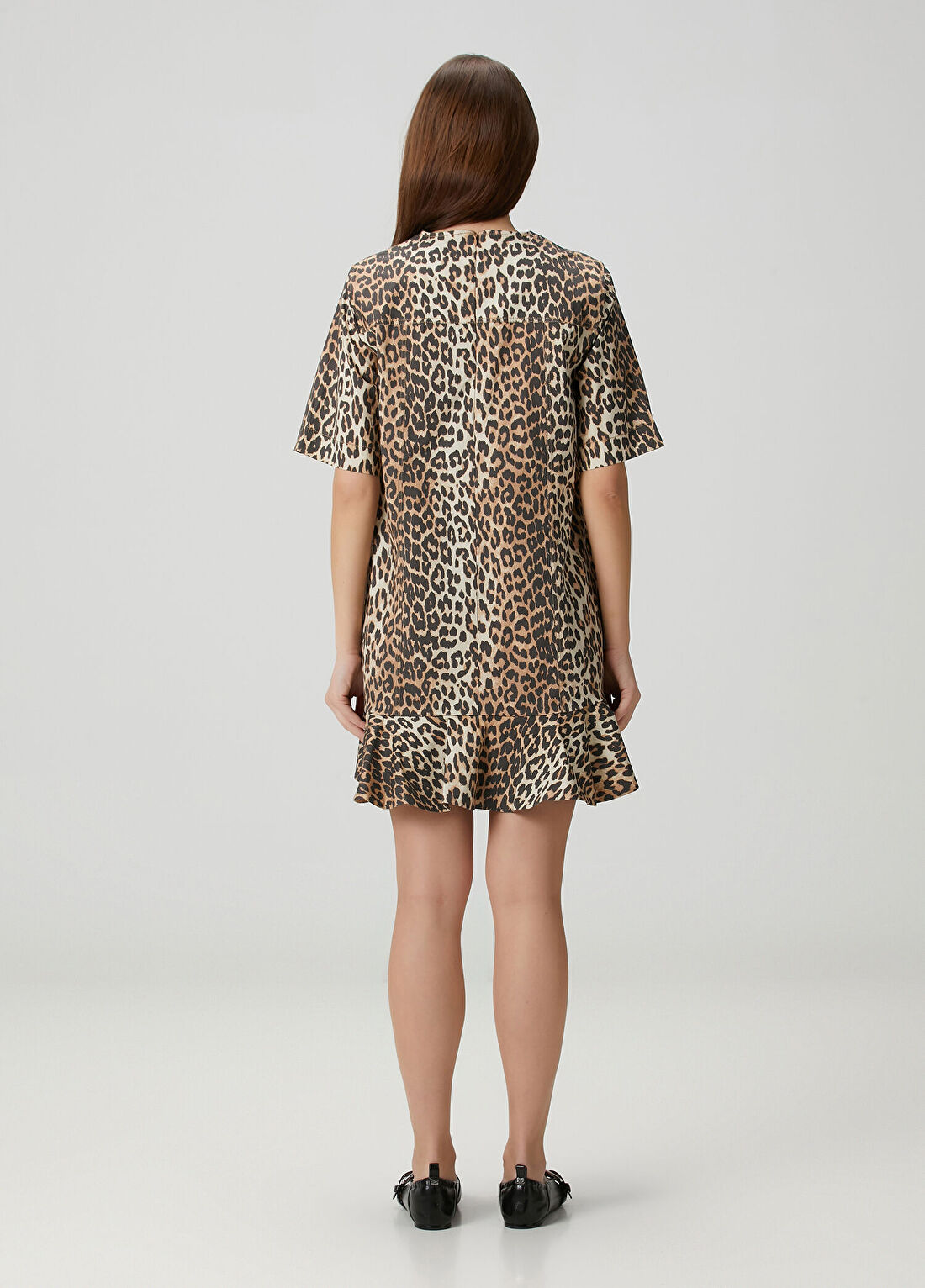 Ganni Leopar Desenli Mini Elbise görsel 4