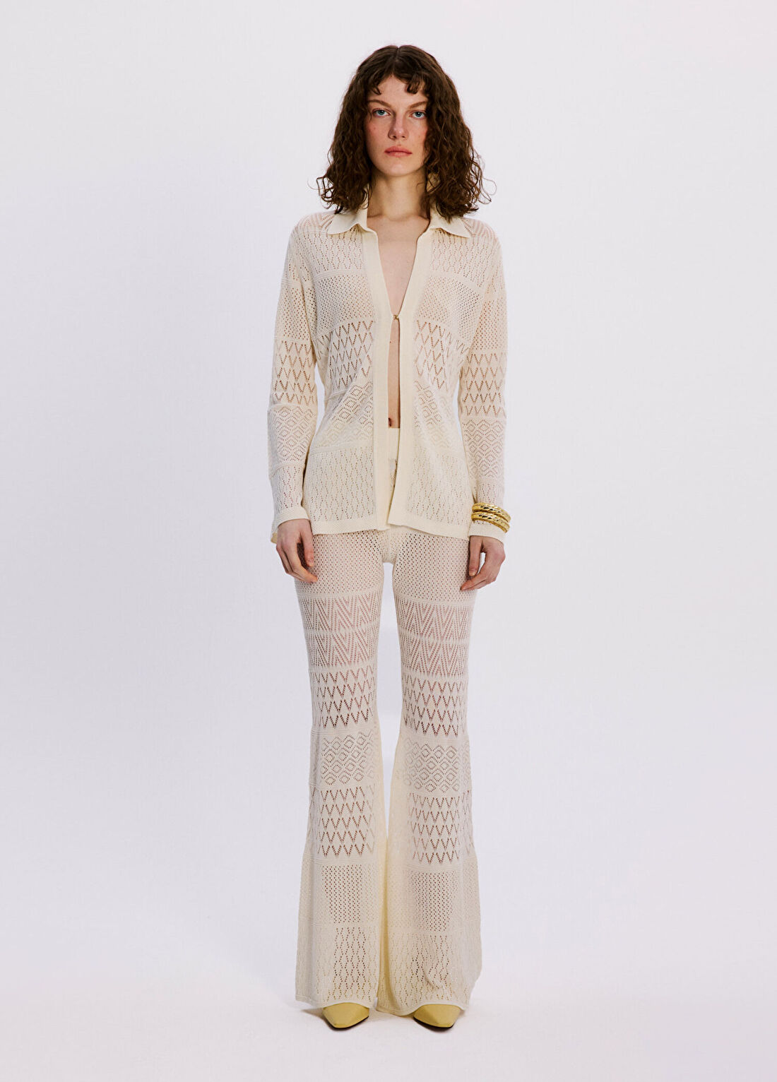 Atelier38 İbiza Beyaz Dantelli Kadın Plaj Pantolonu