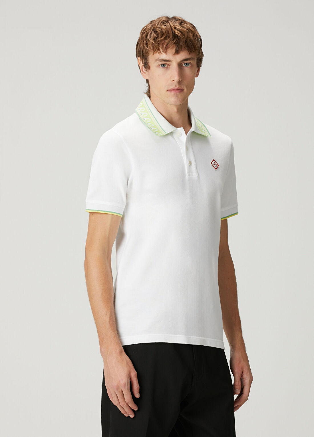 Casablanca Beyaz Polo Yaka T-shirt görsel 3