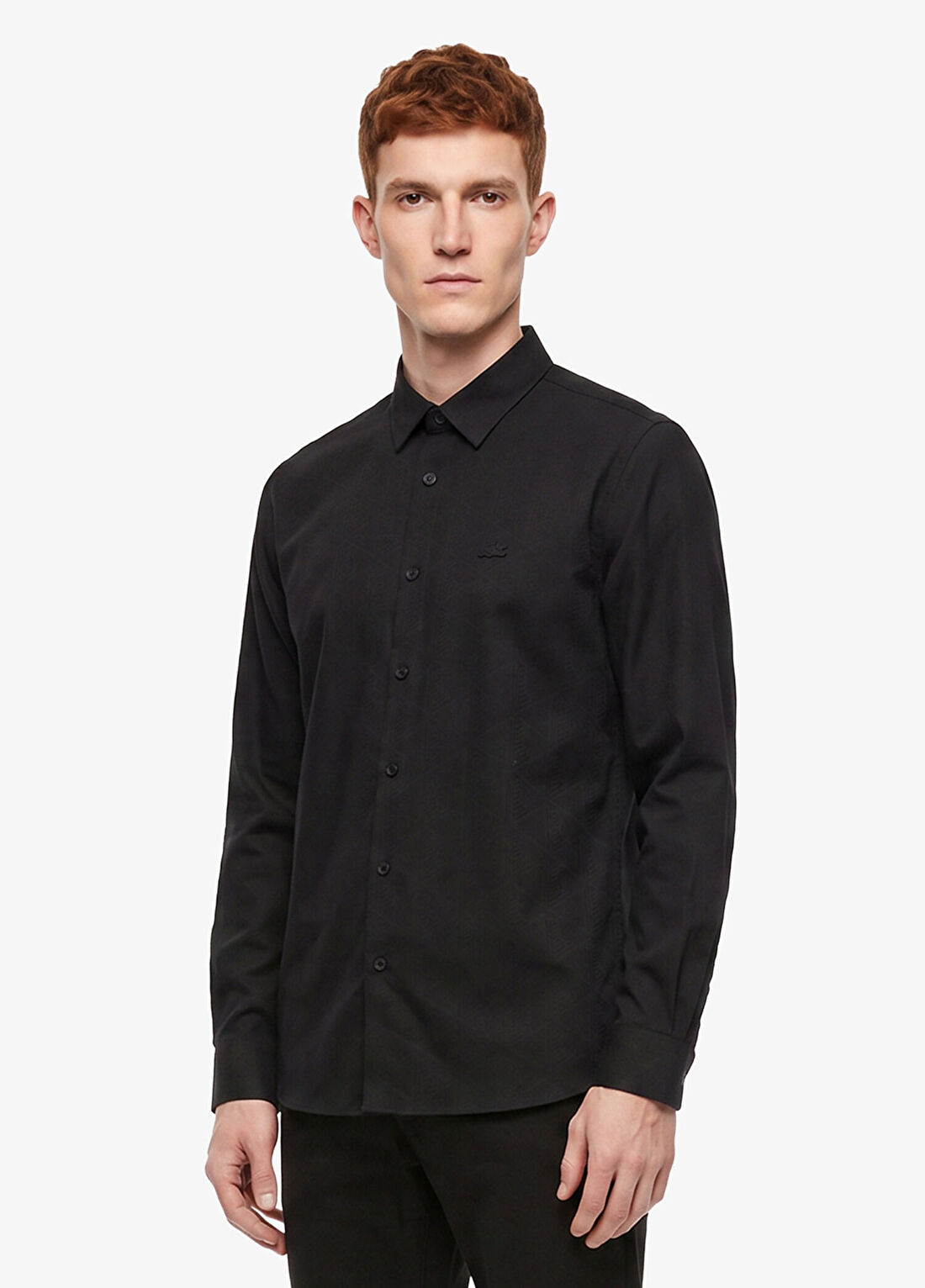 Lacoste Siyah Pamuklu Slim Fit Düğmeli Yaka Uzun Kollu Erkek Gömlek