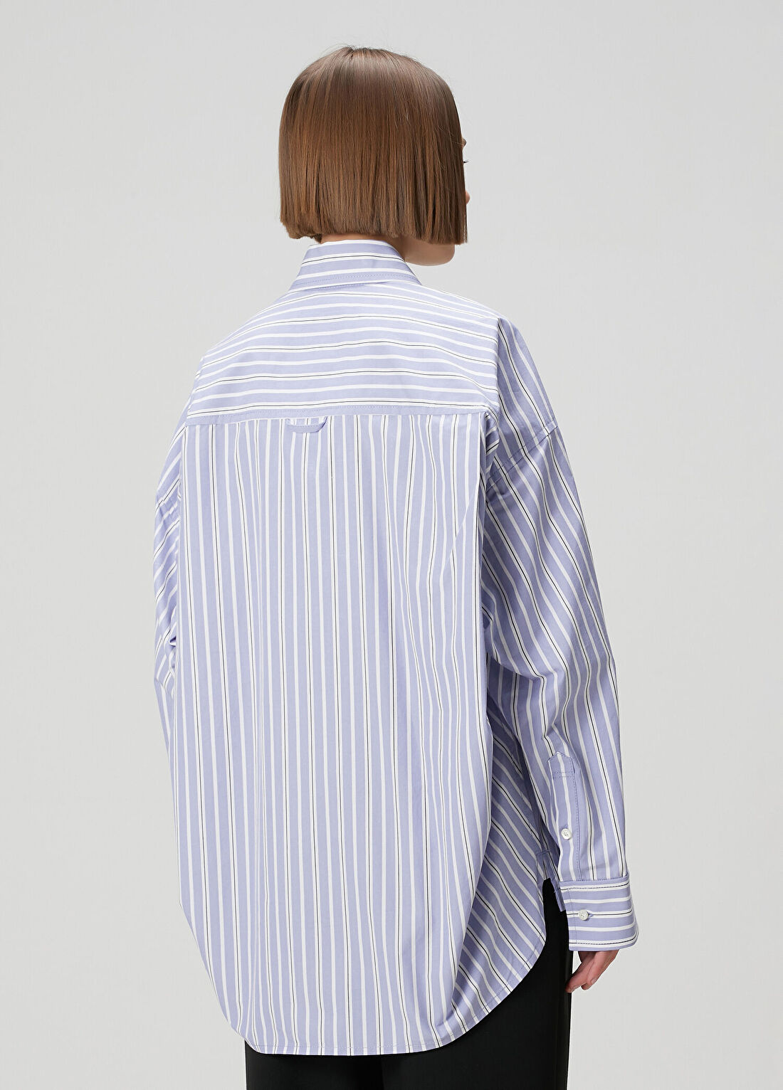 Maison Mihara Yasuhiro Leon Mavi Çizgili Gömlek görsel 4