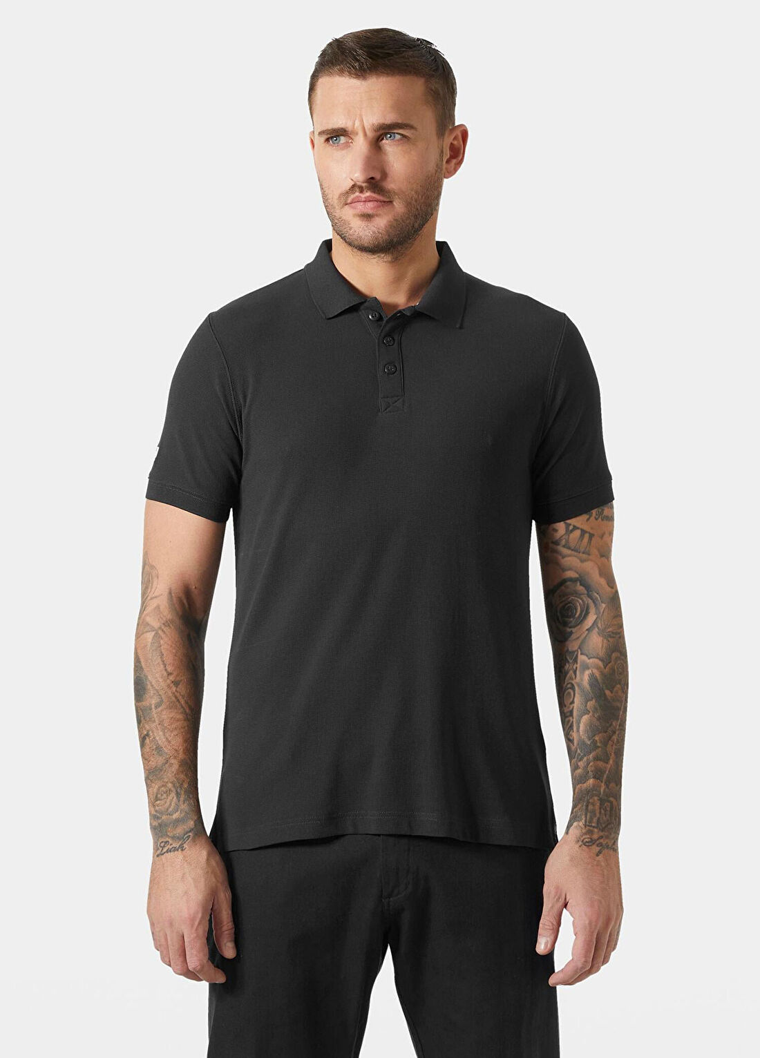 Helly Hansen Crewline Black Polo Yaka Kısa Kollu Erkek T-Shirt