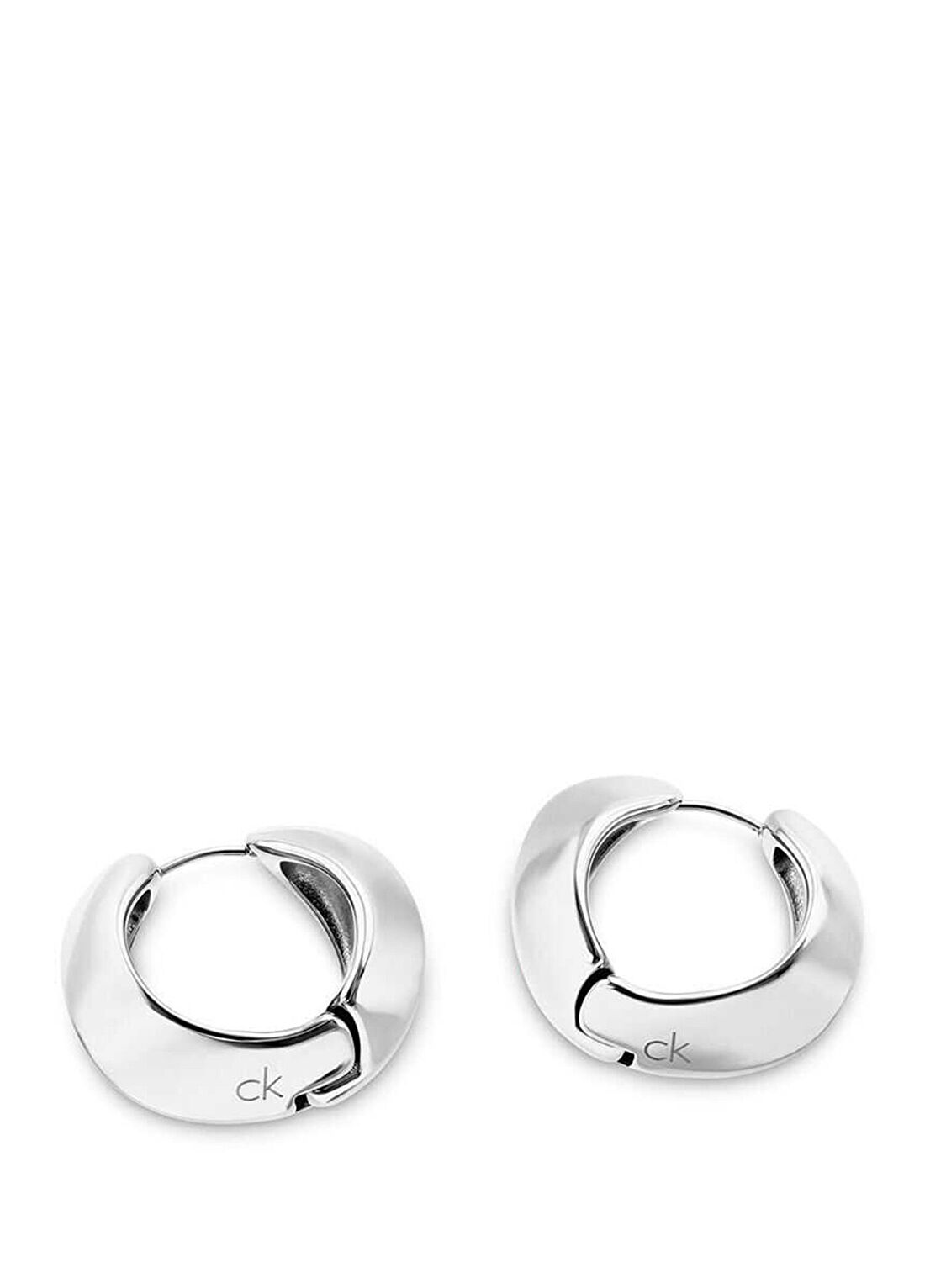 Calvin Klein CKJ35000819 Sculpted Metalik Gri Çelik Kadın Küpe