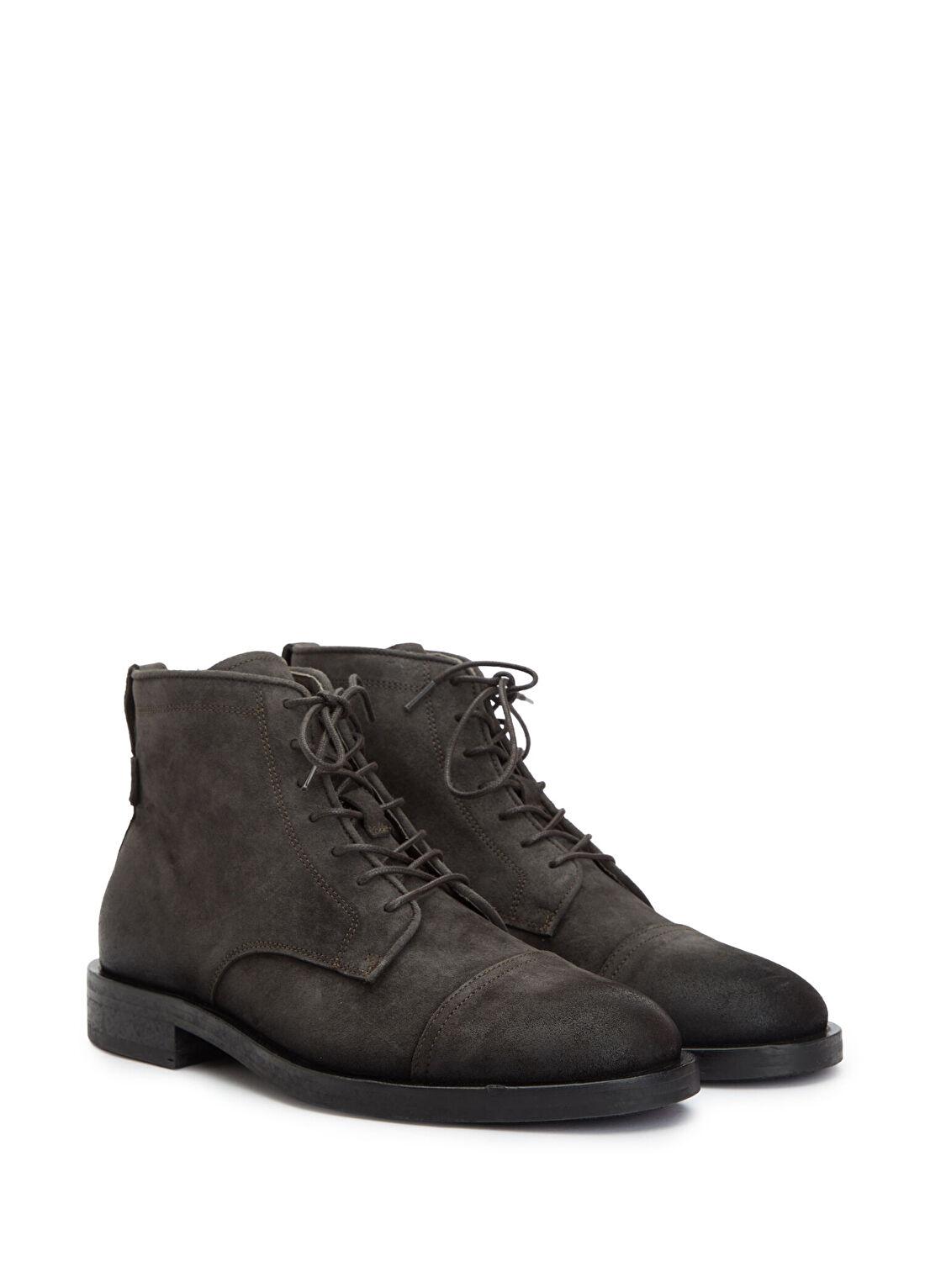 AllSaints Koyu Gri Erkek Deri Bot görsel 2