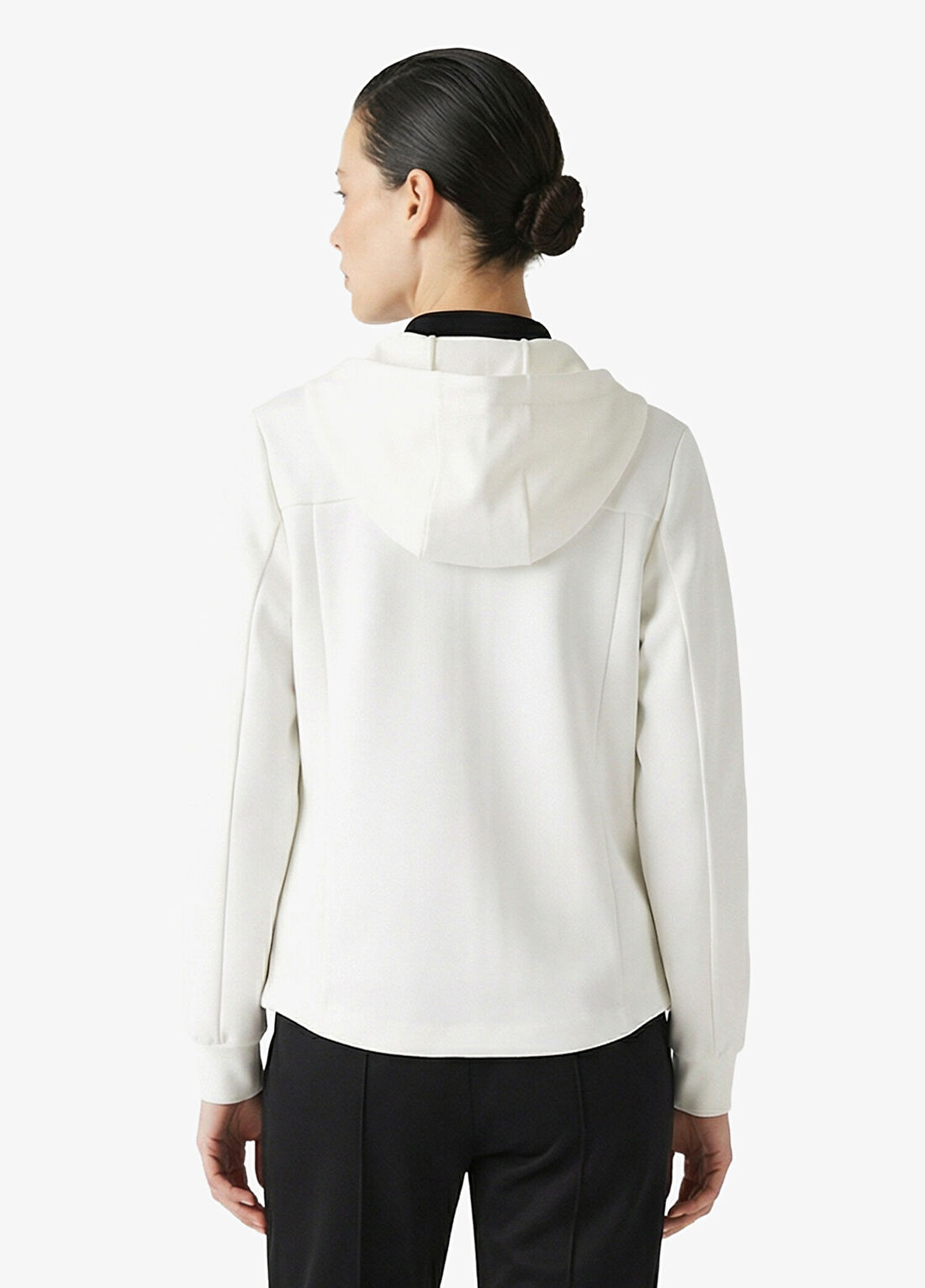Lacoste Beyaz Regular Fit Kapüşonlu Kadın Sweatshirt görsel 2