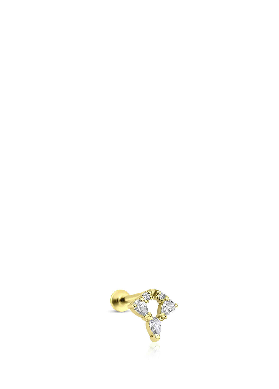 Mov Diamond Tsuki Markiz Pırlanta 14 Ayar Altın Kadın Piercing Küpe