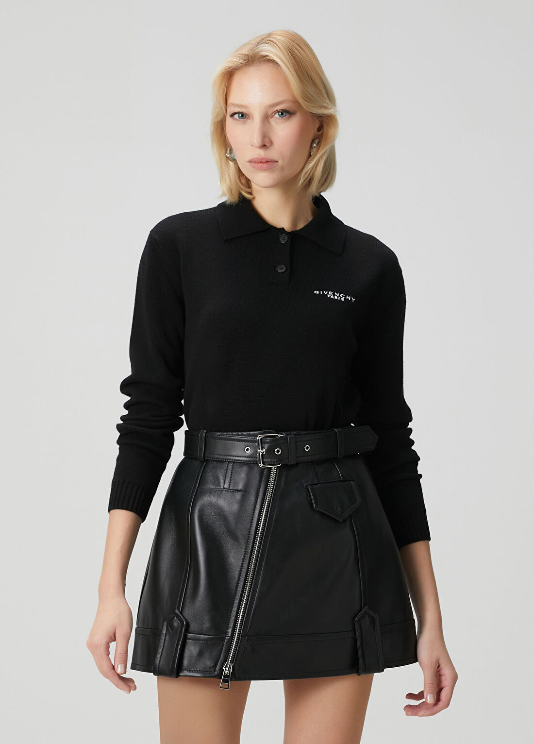 Givenchy Siyah Yün Polo Triko