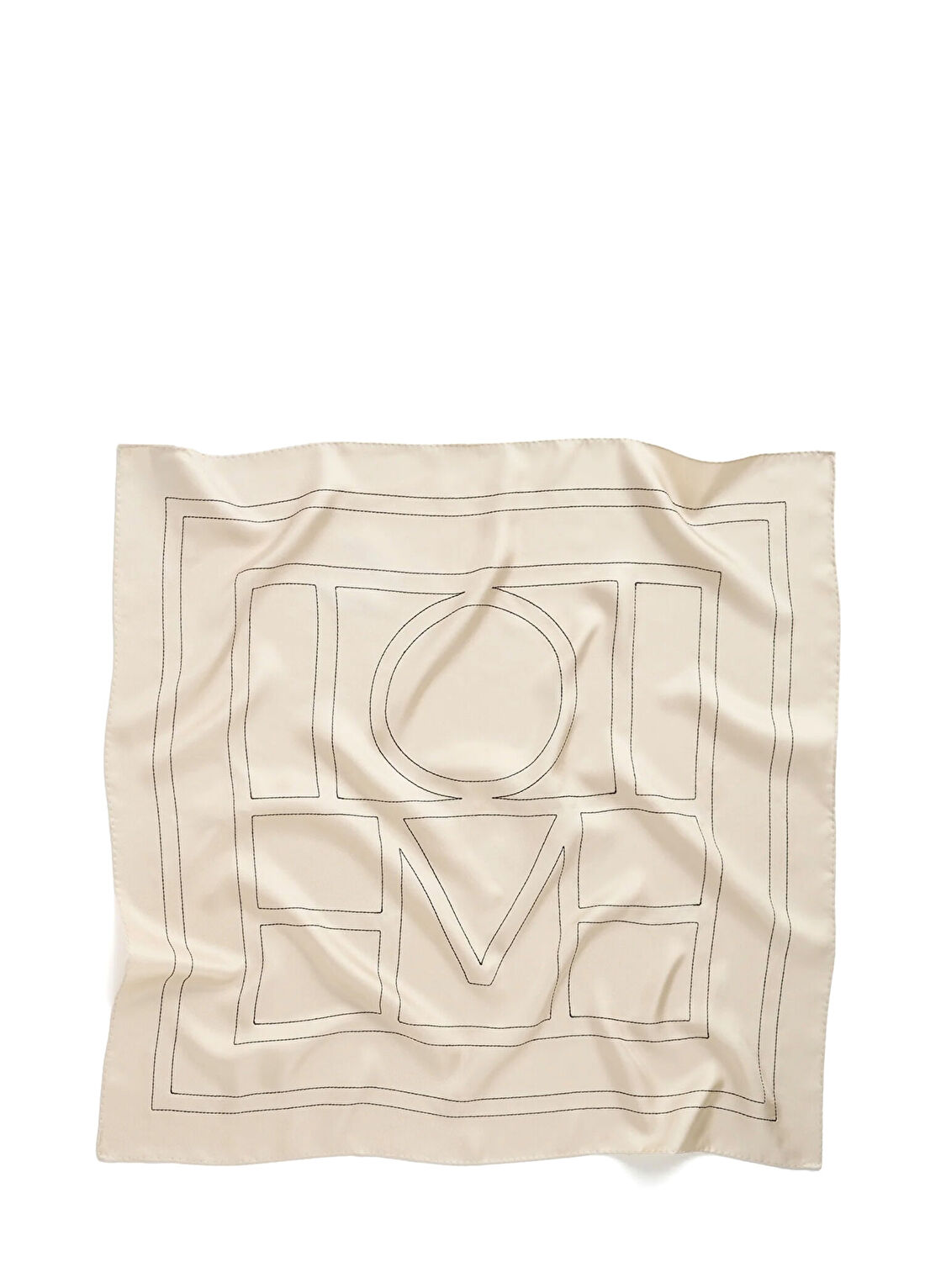 Toteme Ekru Monogram Kadın İpek Fular görsel 2
