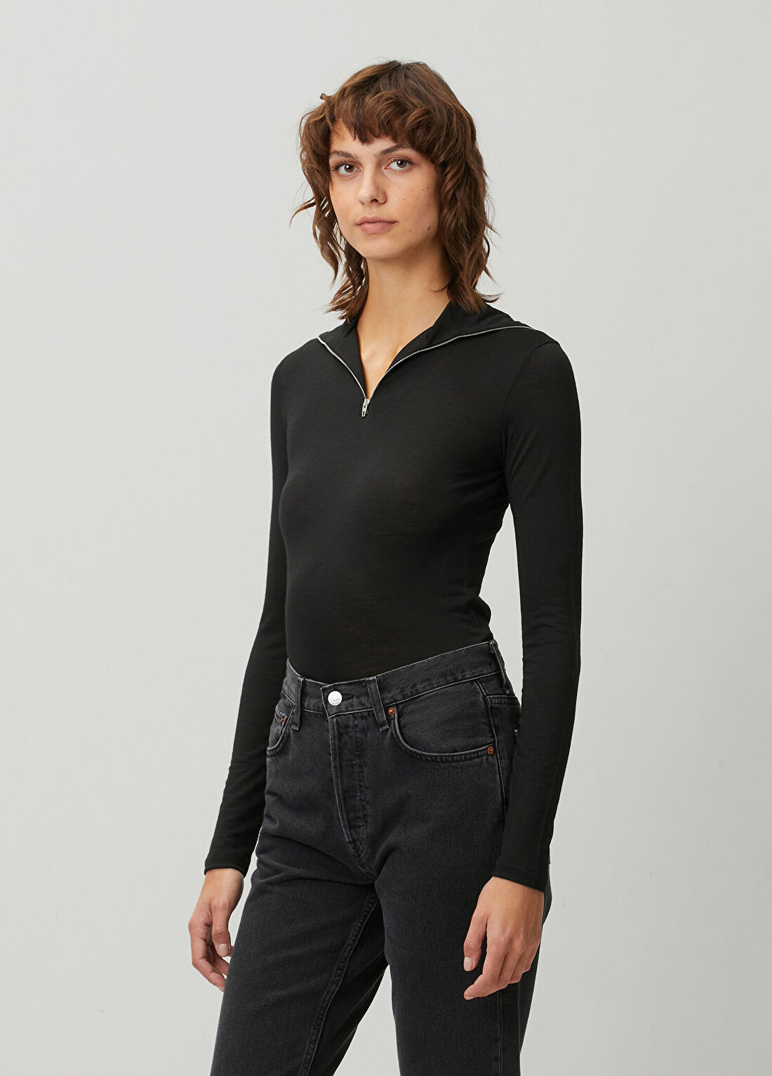 Jil Sander Siyah Fermuarlı Body görsel 3