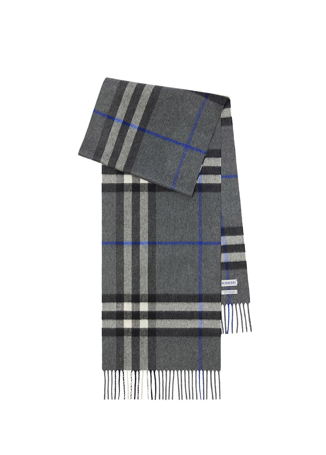 Burberry Giant Check Gri Kaşmir Kadın Atkı