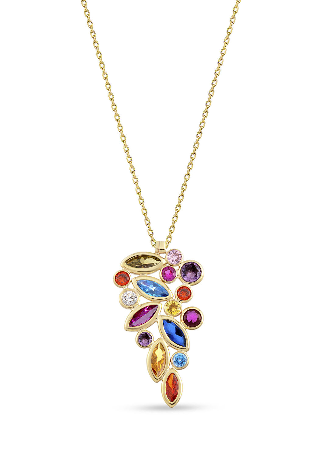 Orena Jewelry Garden Grape Pırlanta Taşlı 14 Ayar Altın Kadın Kolye