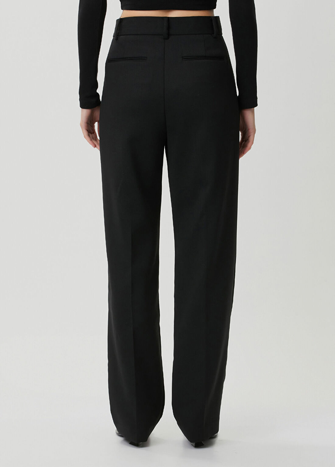 Michael Michael Kors Siyah Pileli Twill Pantolon görsel 4