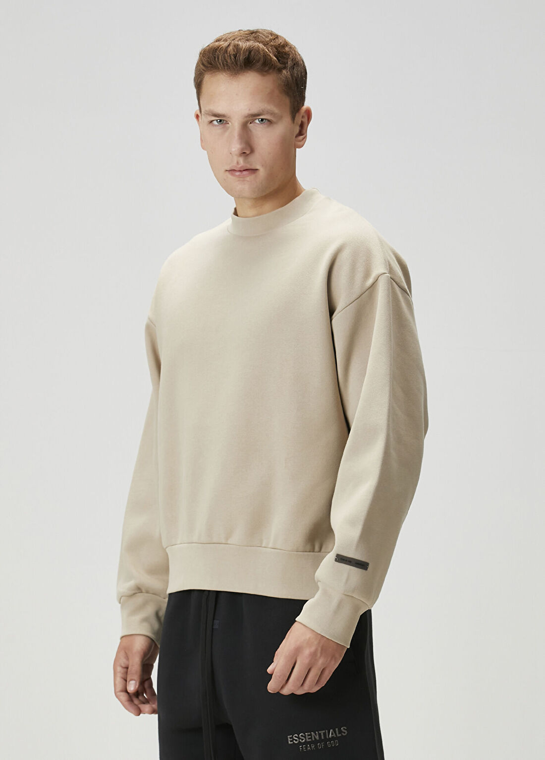 Fear Of God Essentials Classic Kahverengi Fleece Sweatshirt görsel 3