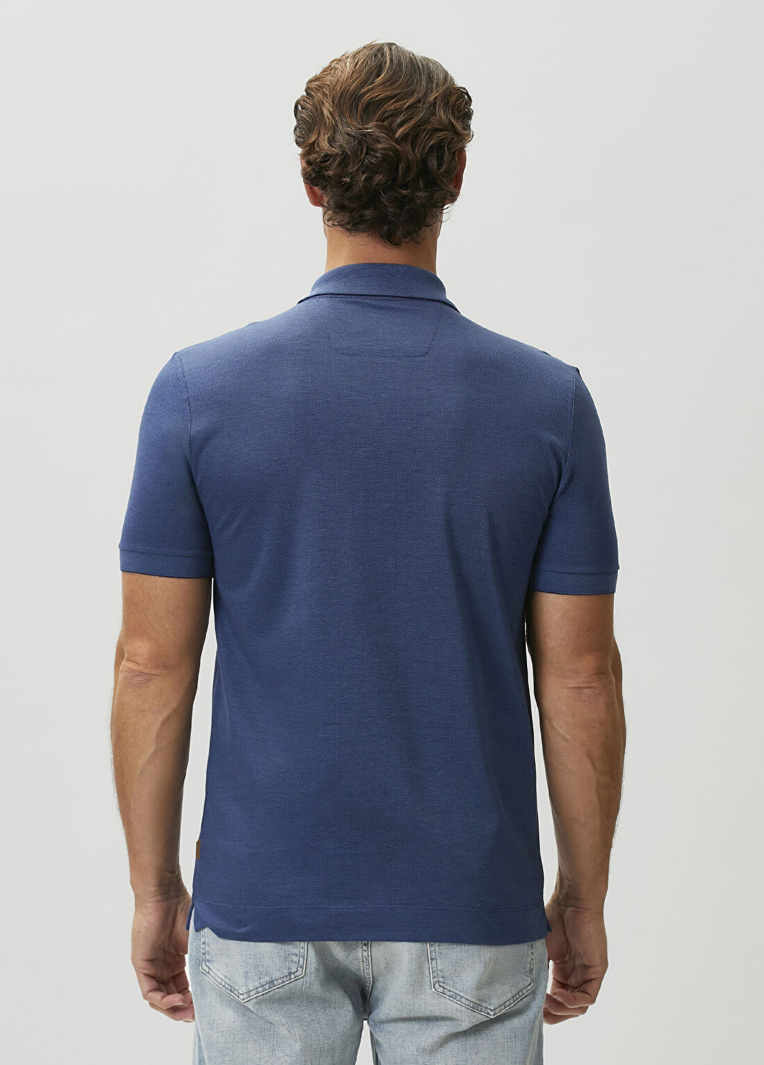 Boss Mavi Polo Yaka T-shirt görsel 4