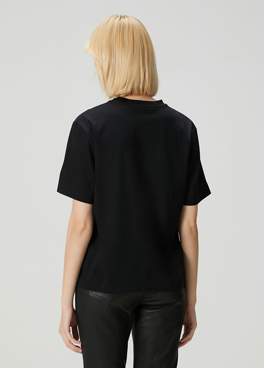 Boss Siyah Logolu T-shirt görsel 4