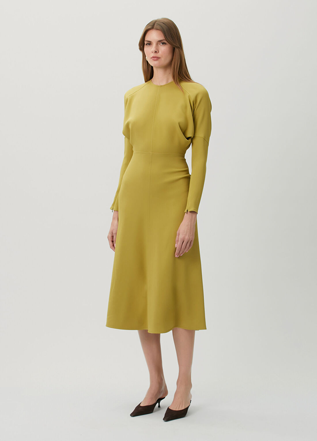 Victoria Beckham Yeşil Midi Elbise görsel 3