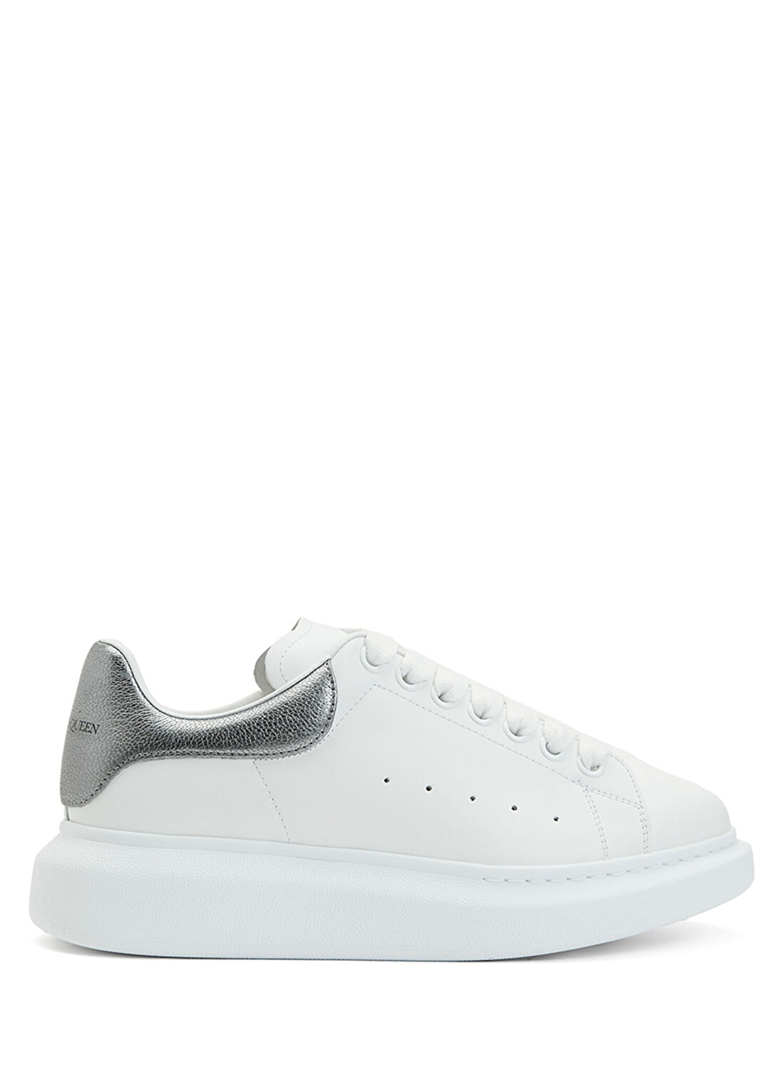 McQueen Oversized Beyaz Silver Kadın Deri Sneaker