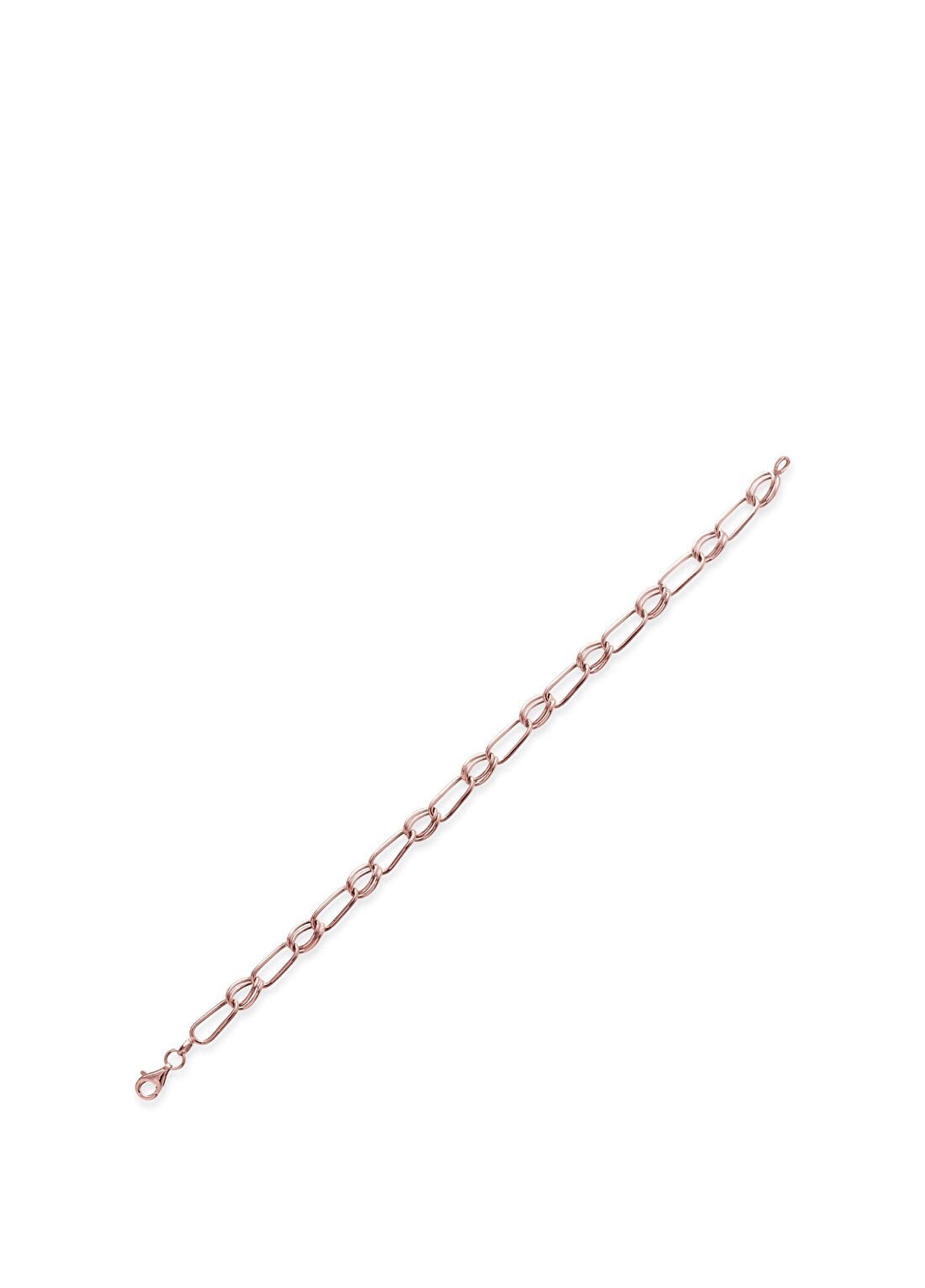 Safir Mücevher 14 Ayar Rose Gold Oval Kadın Bileklik