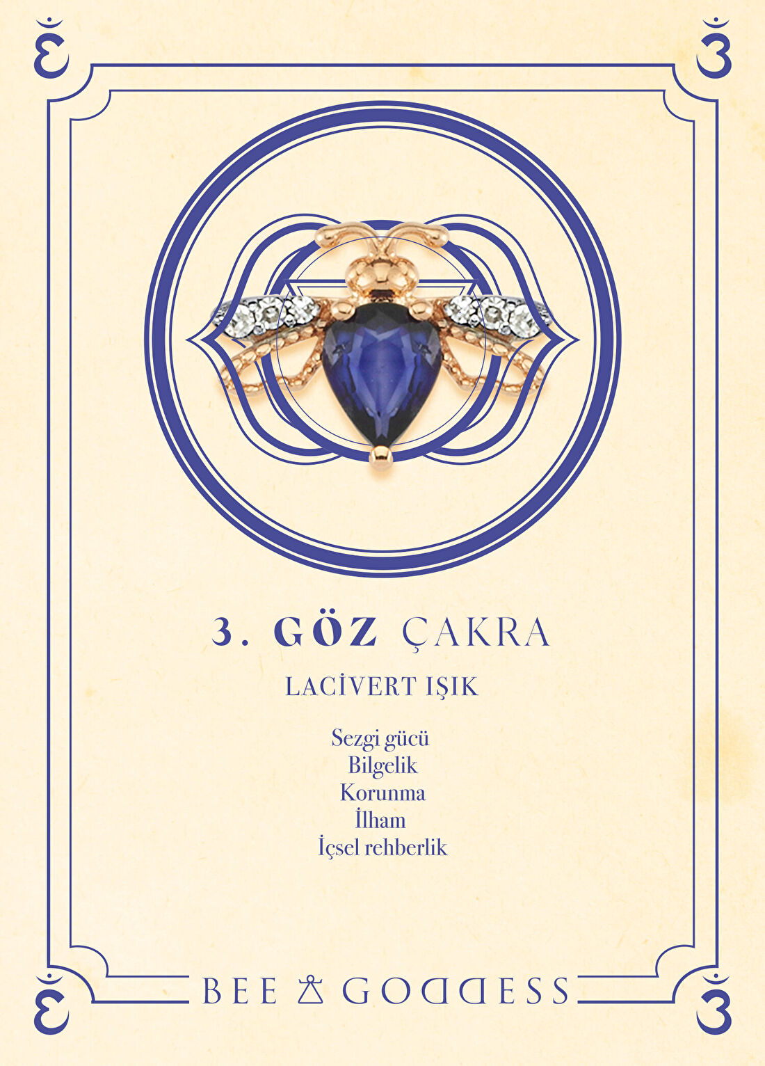 Bee Goddess Queen Bee Kadın Tekli Safir Pırlanta Altın Küpe görsel 3