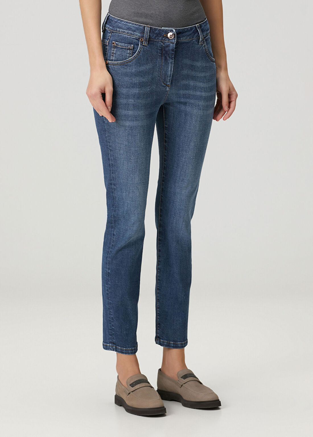 Brunello Cucinelli Mavi Jean Pantolon görsel 2