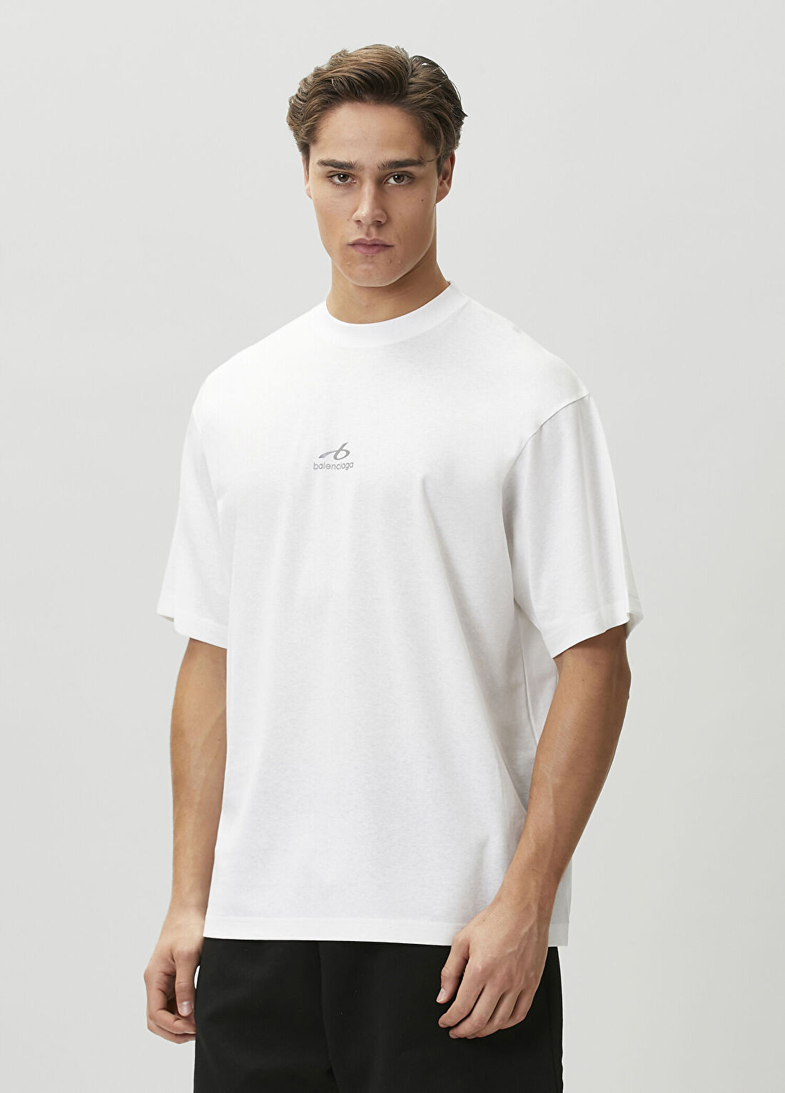 Balenciaga Beyaz Logo Baskılı T-shirt