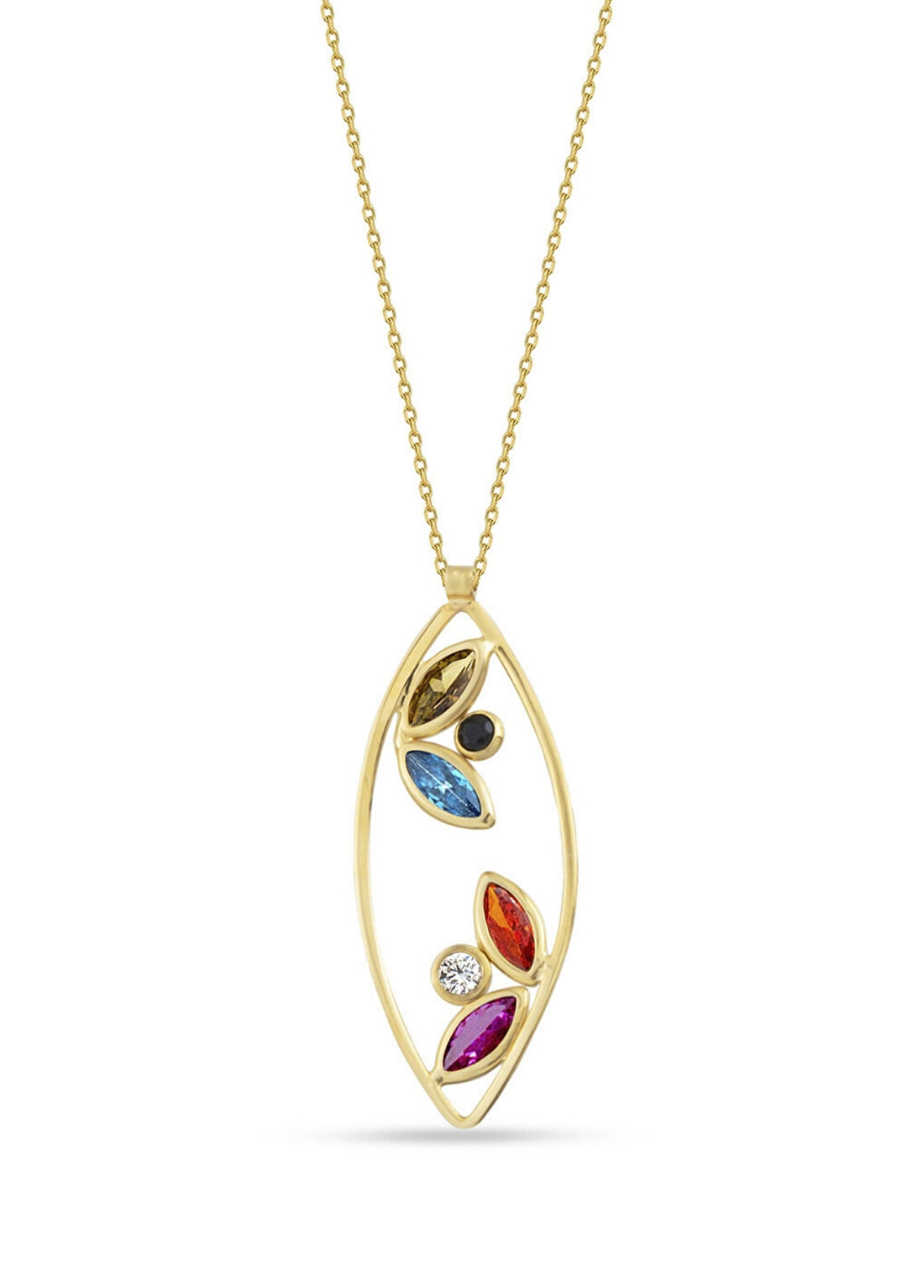 Orena Jewelry Pırlanta Taşlı Garden 14 Ayar Altın Kadın Kolye