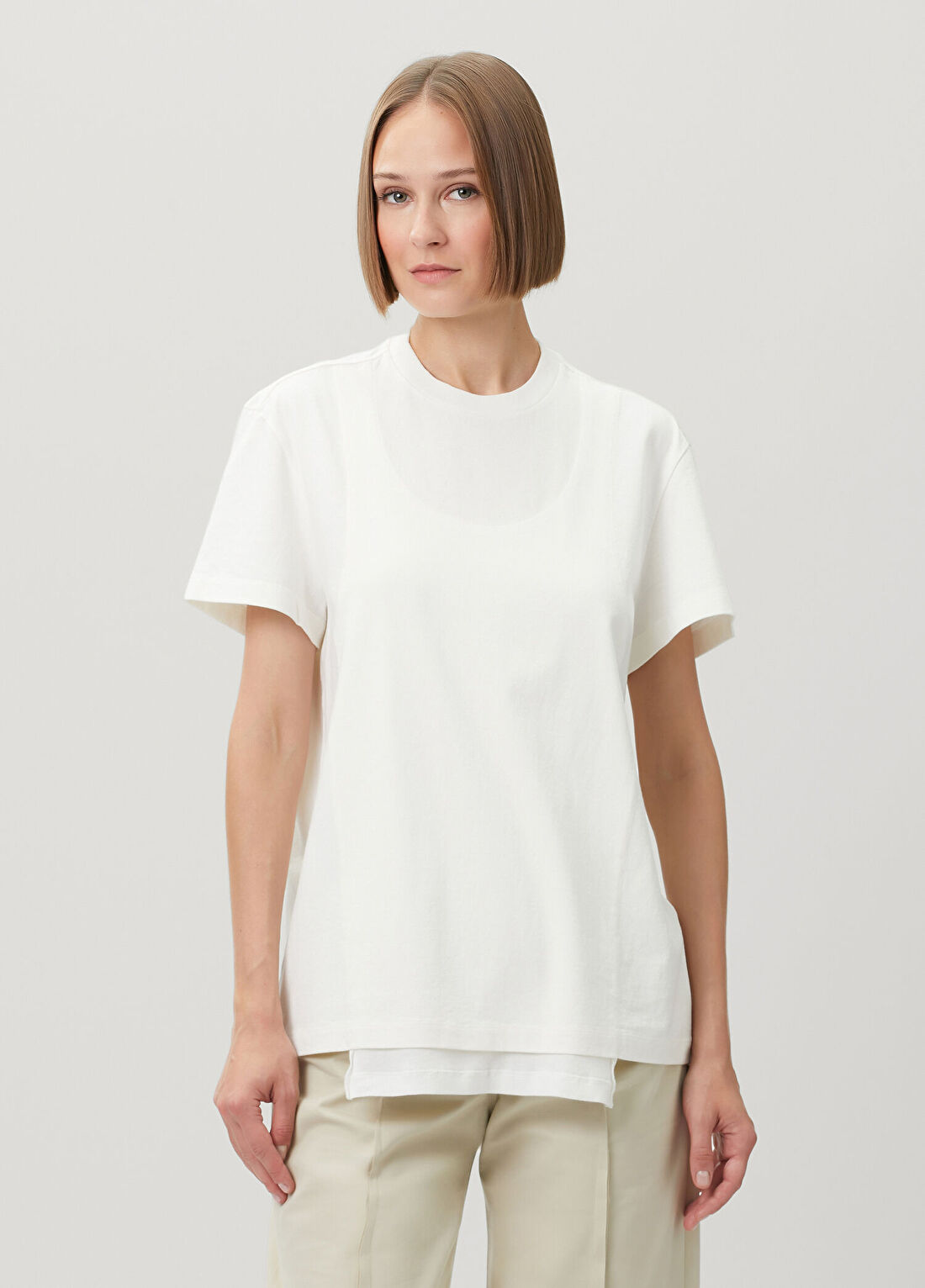 Maison Margiela Beyaz Çift Katmanlı T-shirt