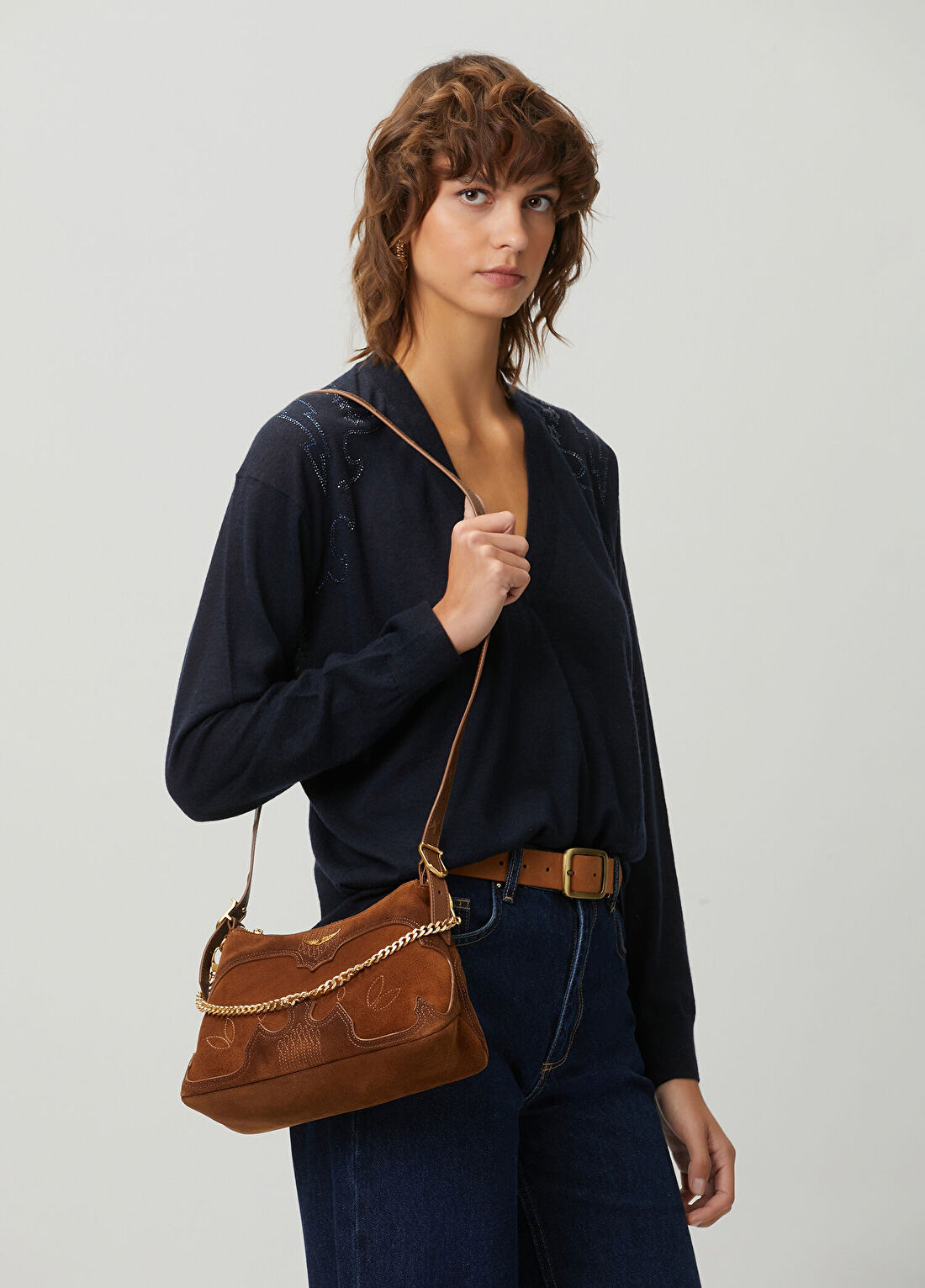 Zadig&Voltaire Jim Taba Kadın Süet Çanta görsel 3