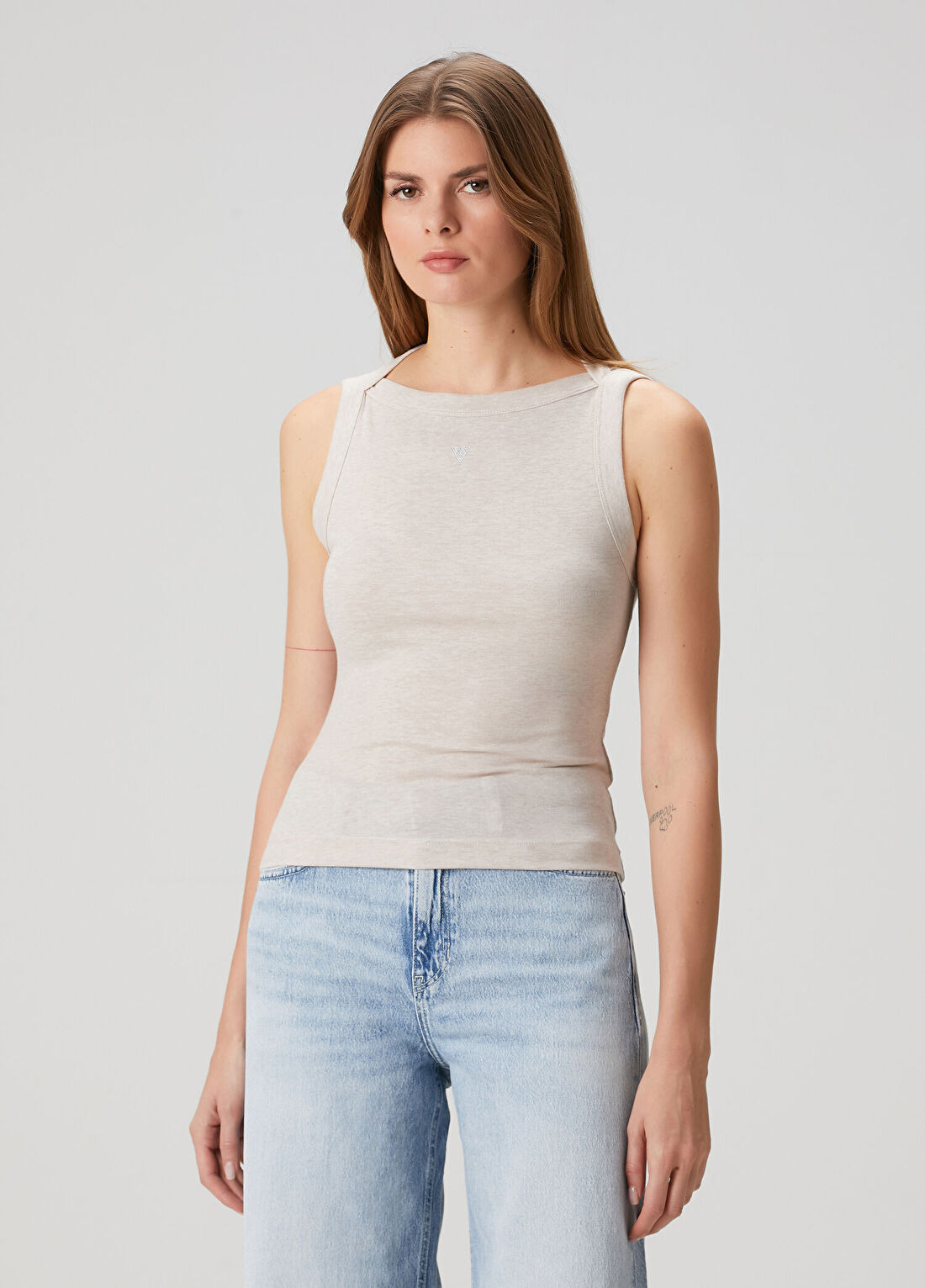 Guess Tina Mavi İpek Karışımlı Atlet