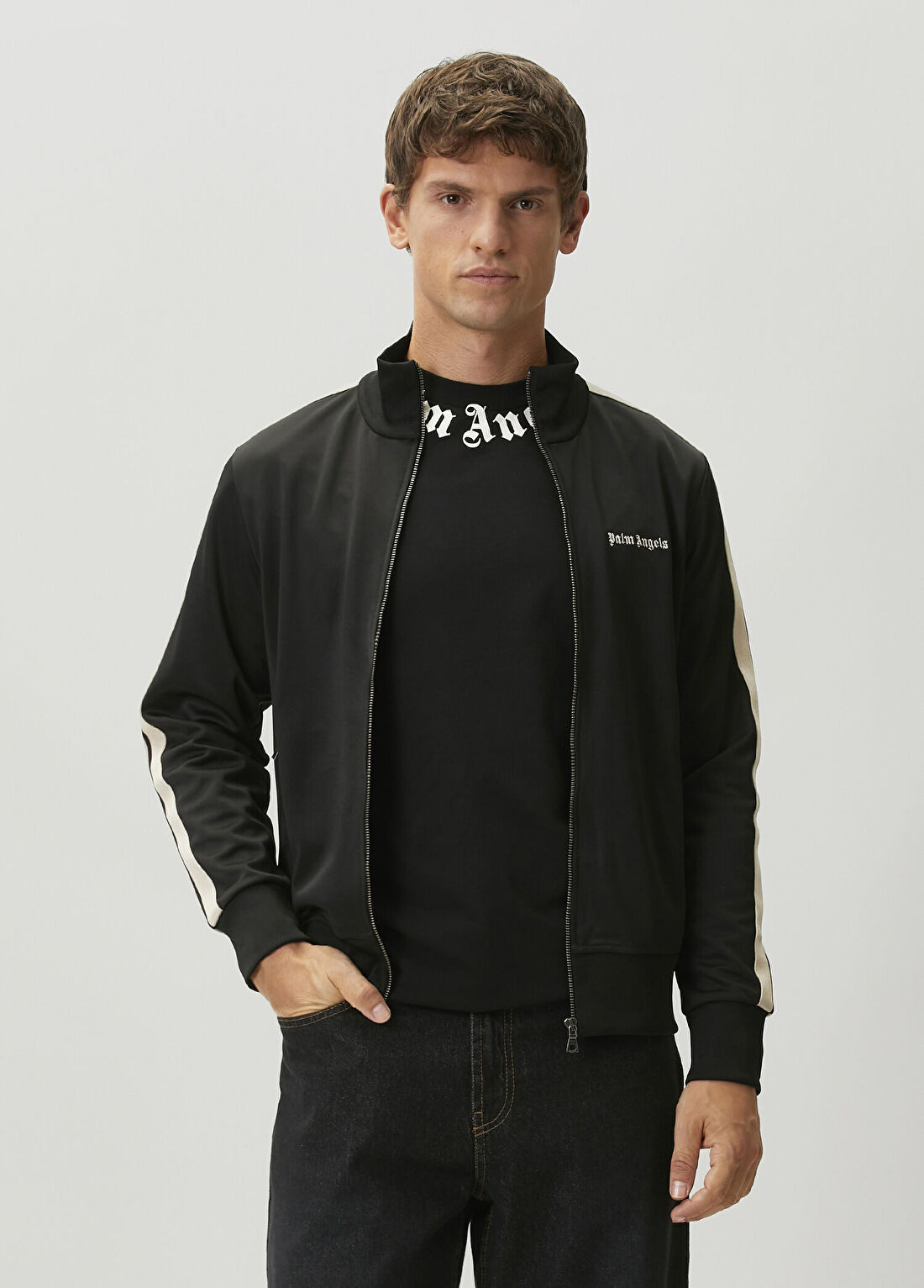 Palm Angels Siyah Şerit Detaylı Sweatshirt