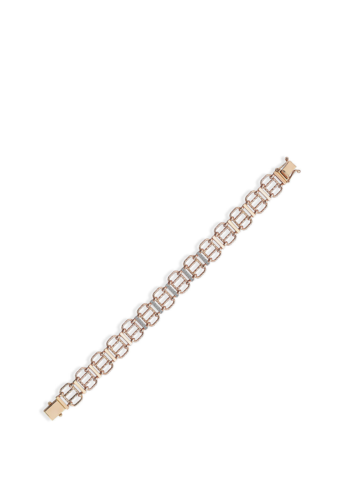 Reis Kuyumculuk Loure 14 Ayar Rose Gold Kadın Pırlanta Bileklik