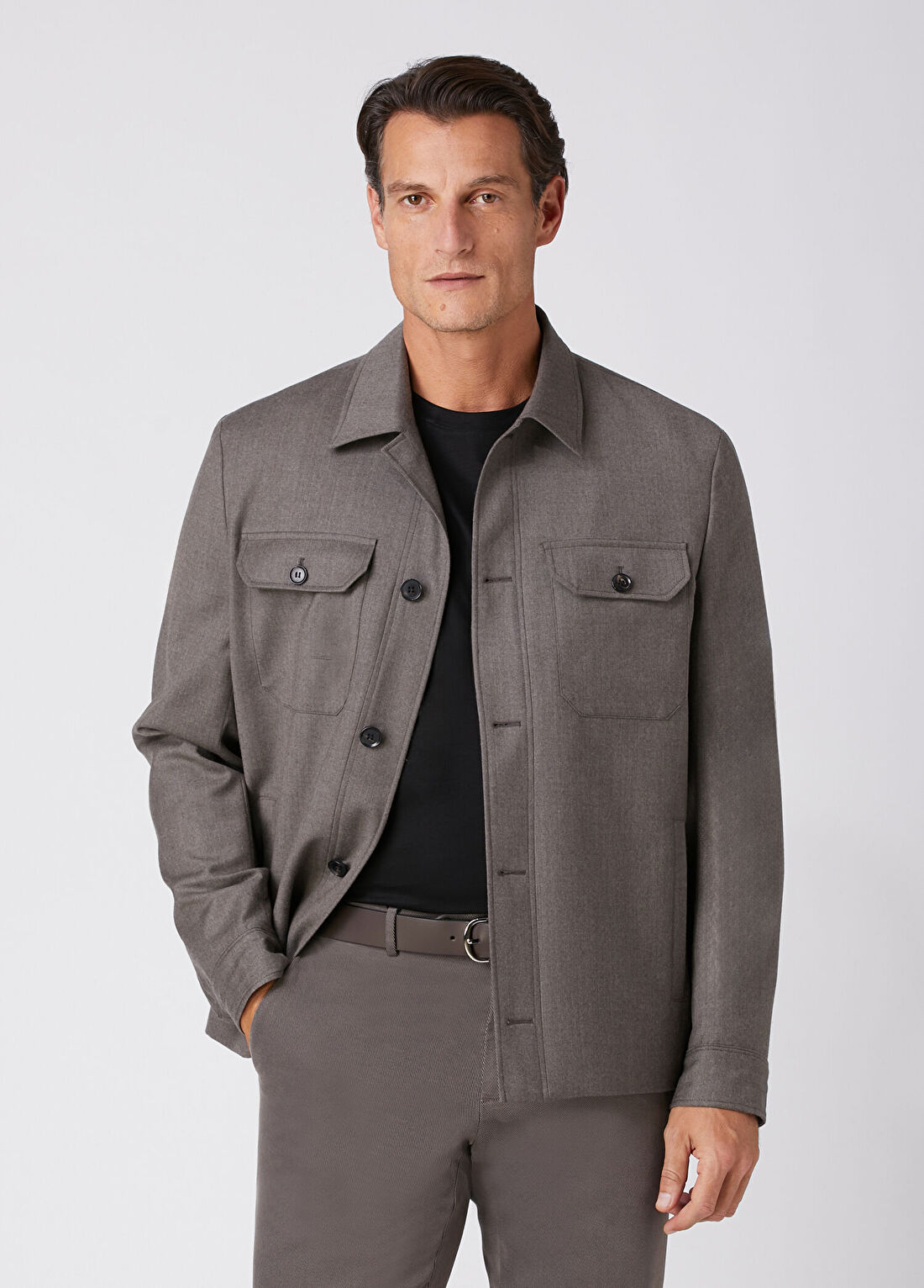 Beymen Collection Vizon 4 Cepli Flanel Yün Dış Gömlek görsel 2