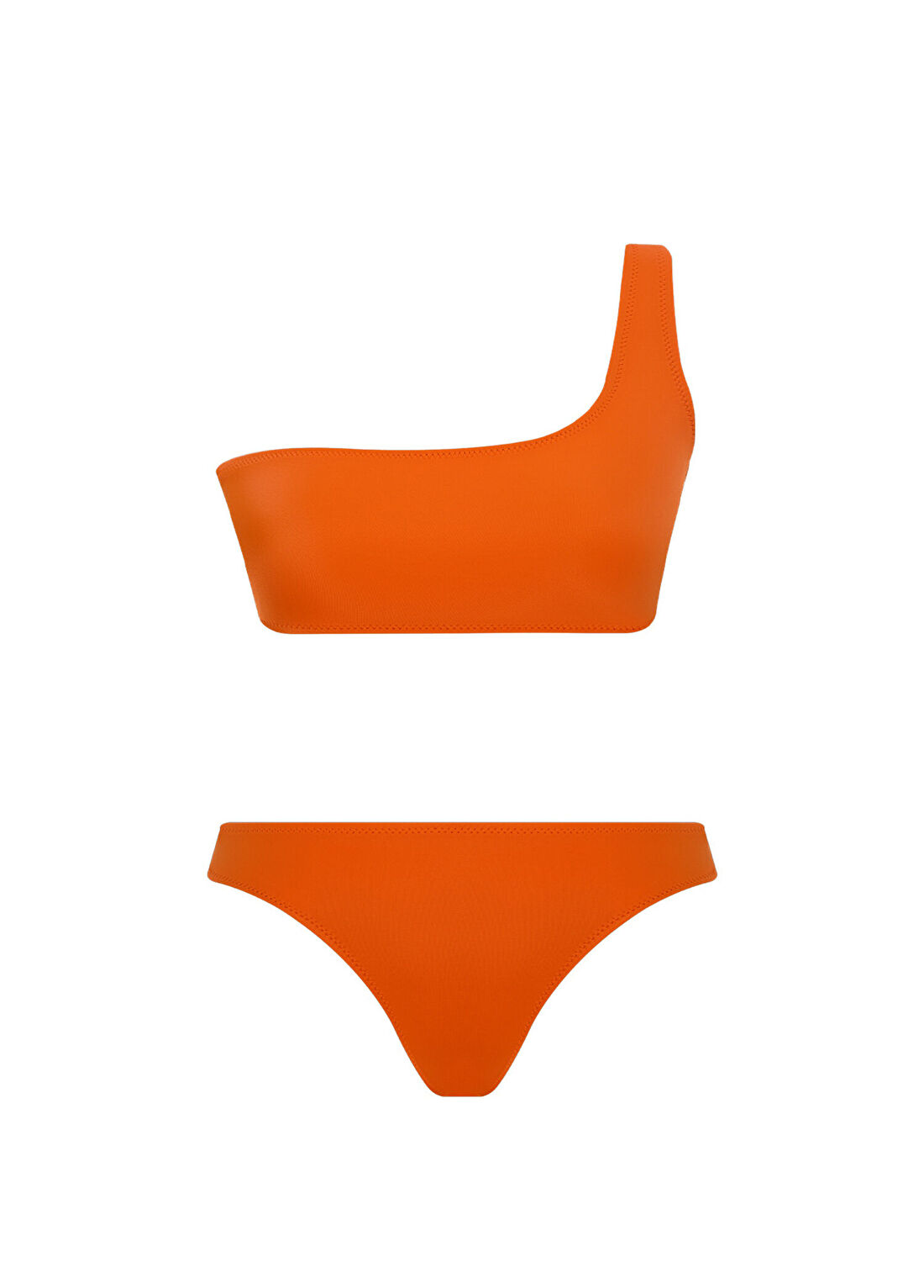 Haracci Auretta Econyl Tek Omuzlu Brazilian Turuncu Kadın Bikini Takımı