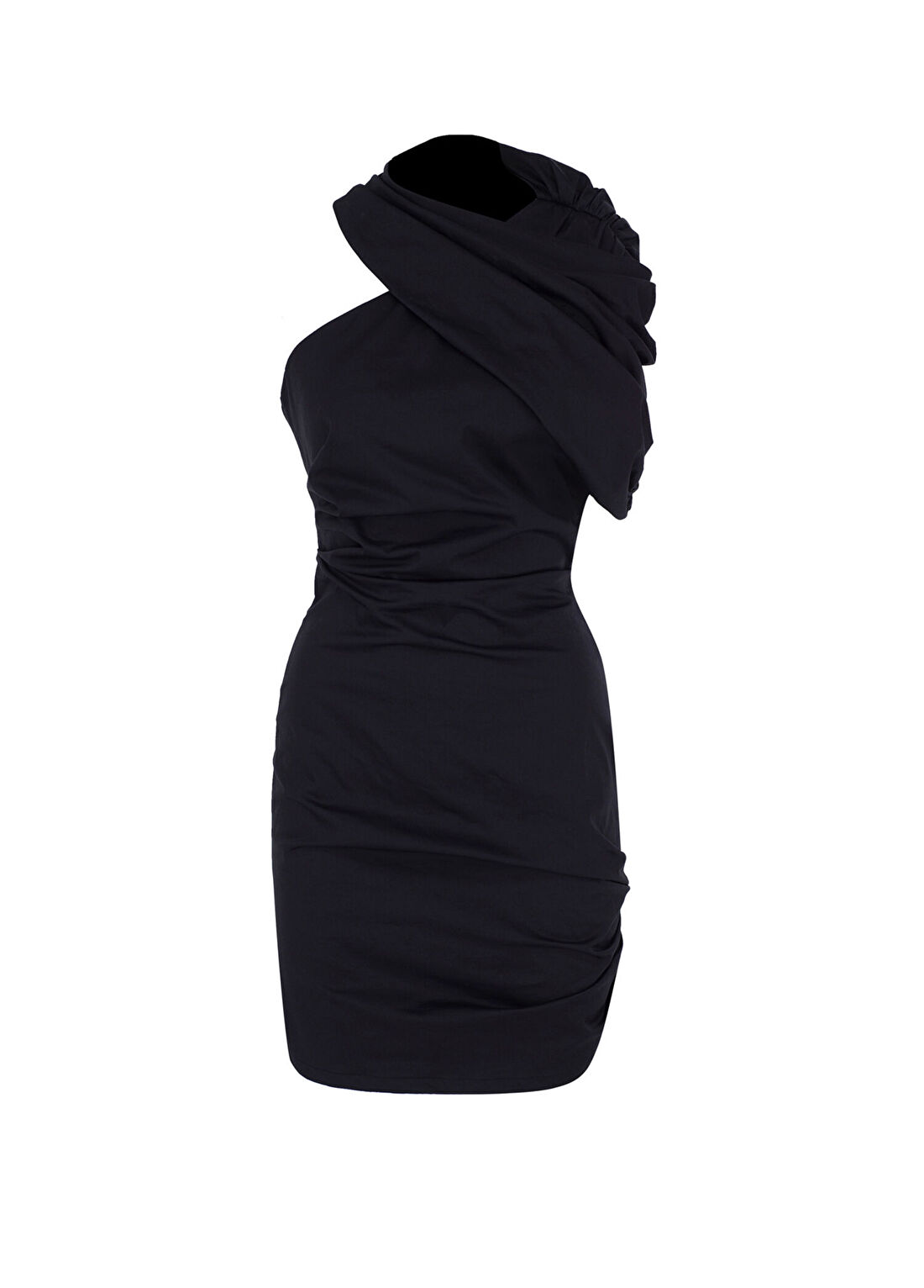 Ghüt W Me Fab Siyah Yaka Detaylı Kolsuz Slim Fit Kadın Mini Elbise
