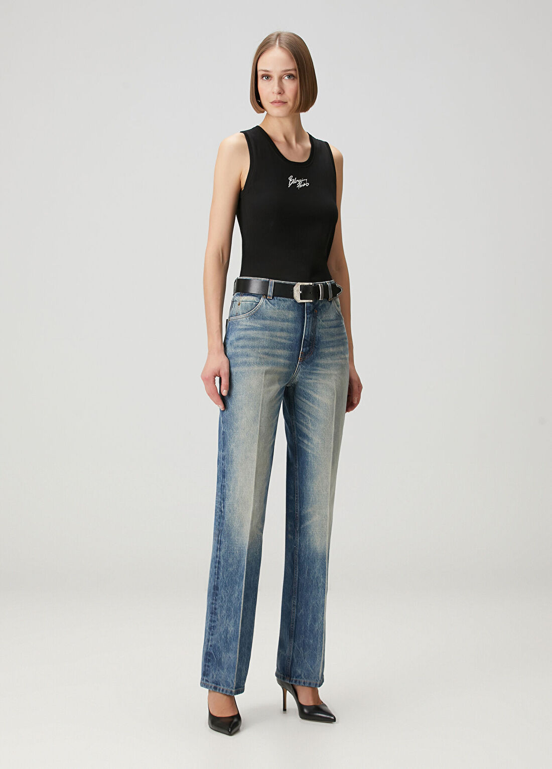 Balmain Mavi Straight Leg Jean Pantolon