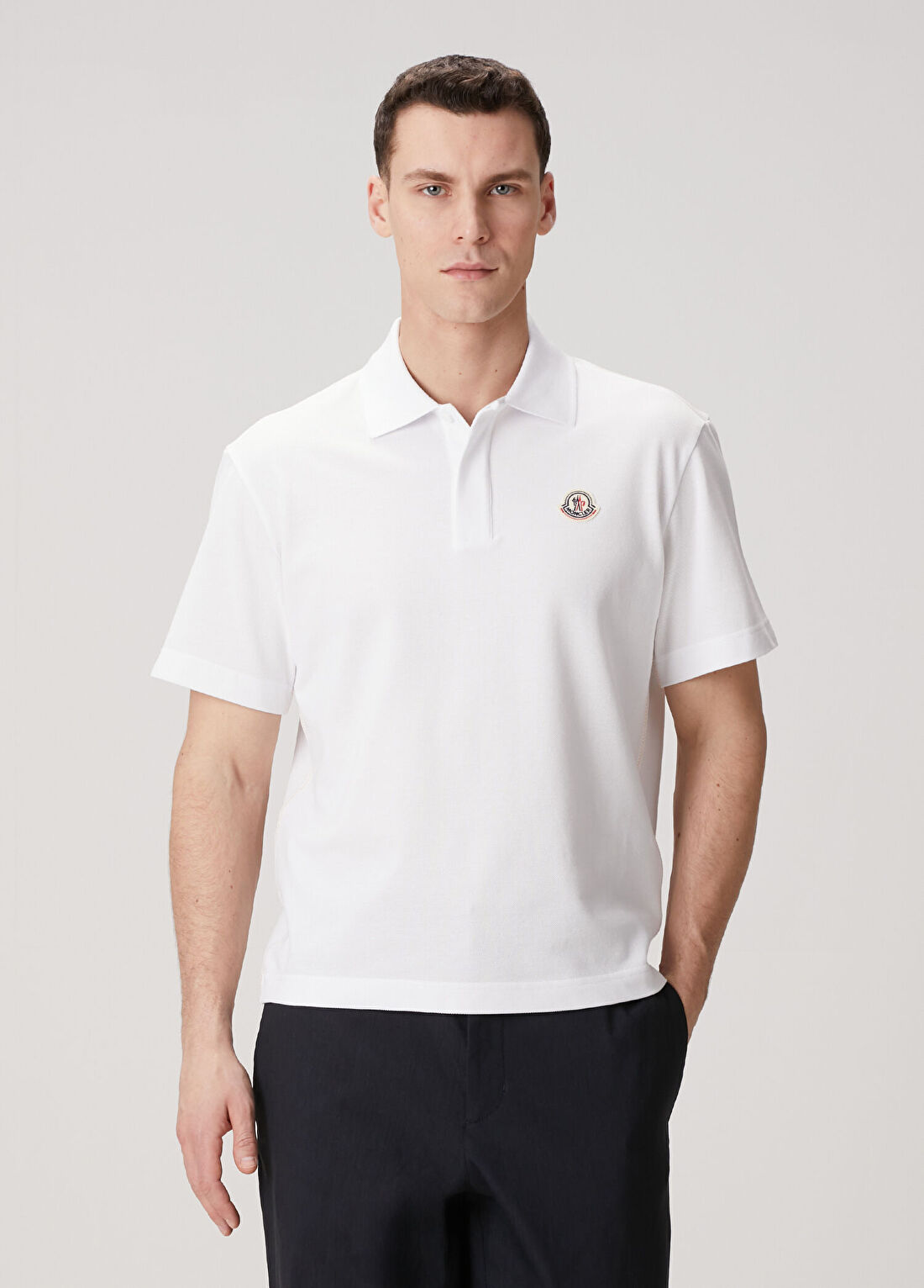 Moncler Beyaz Polo Yaka T-shirt