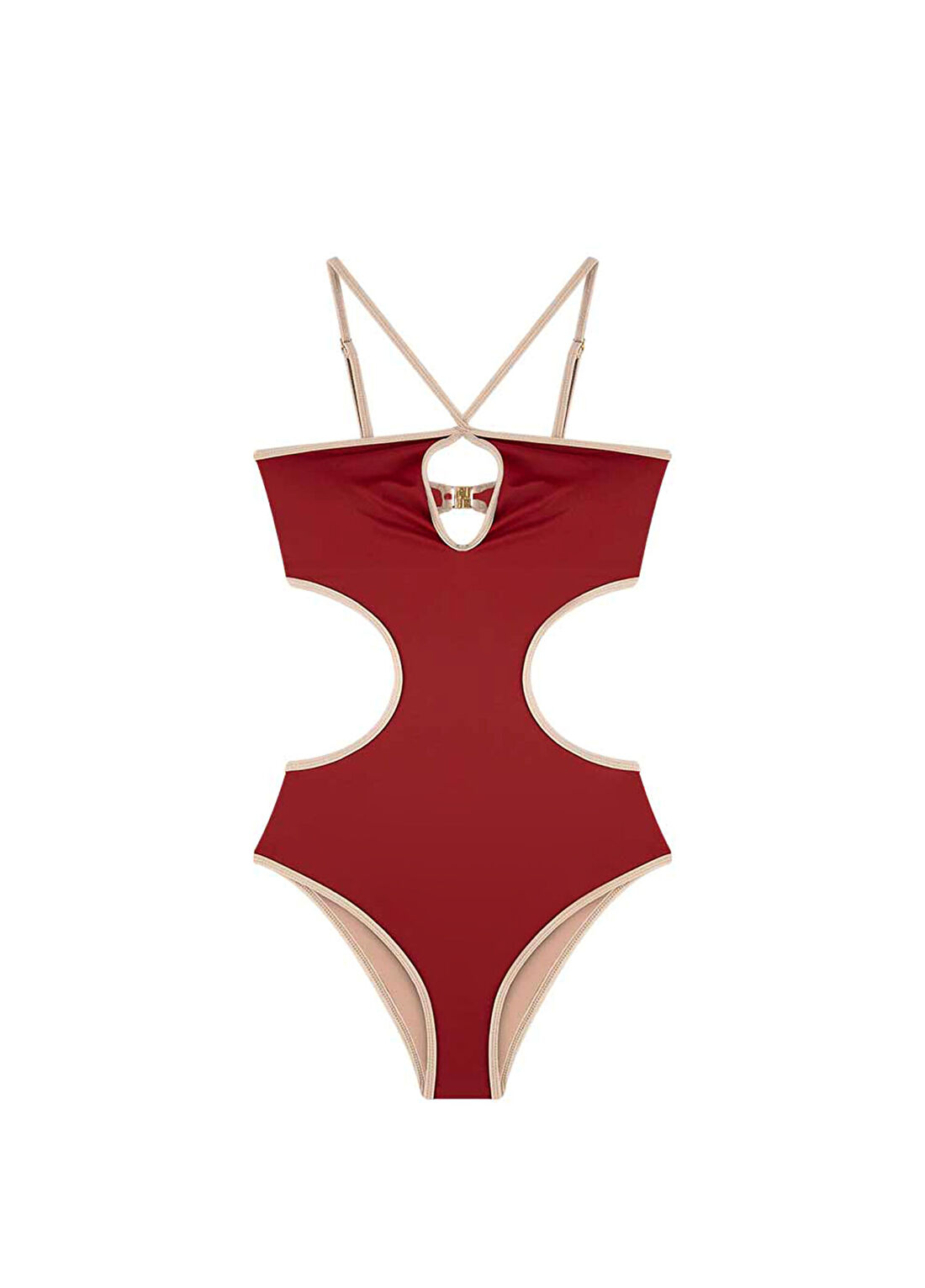 Bia Swimwear Maddie Red Dahlia Pencereli Halter Kadın Mayo