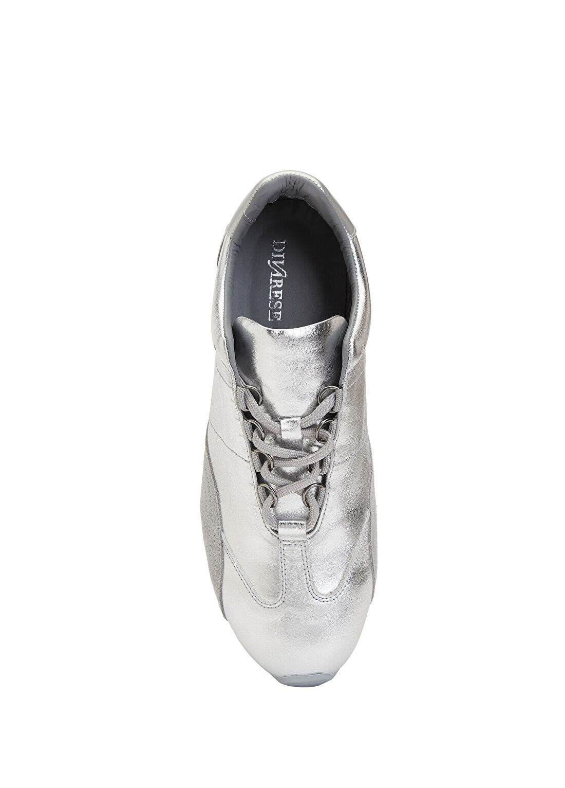 Divarese Silver Parlak Kadın Deri Sneaker görsel 4