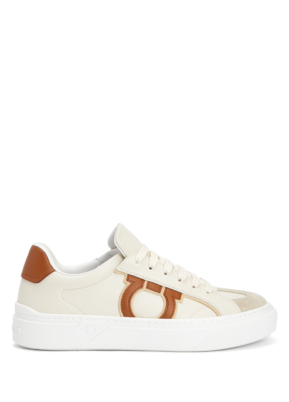 Ferragamo Hollywood Bej Erkek Deri Sneaker