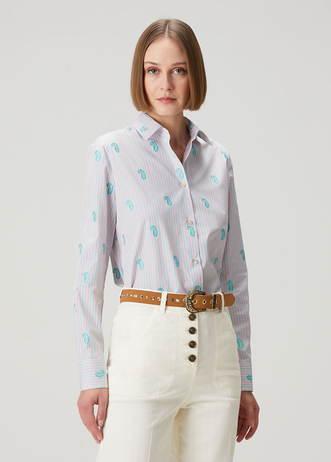 Etro Çok Renkli Paisley Nakışlı Gömlek