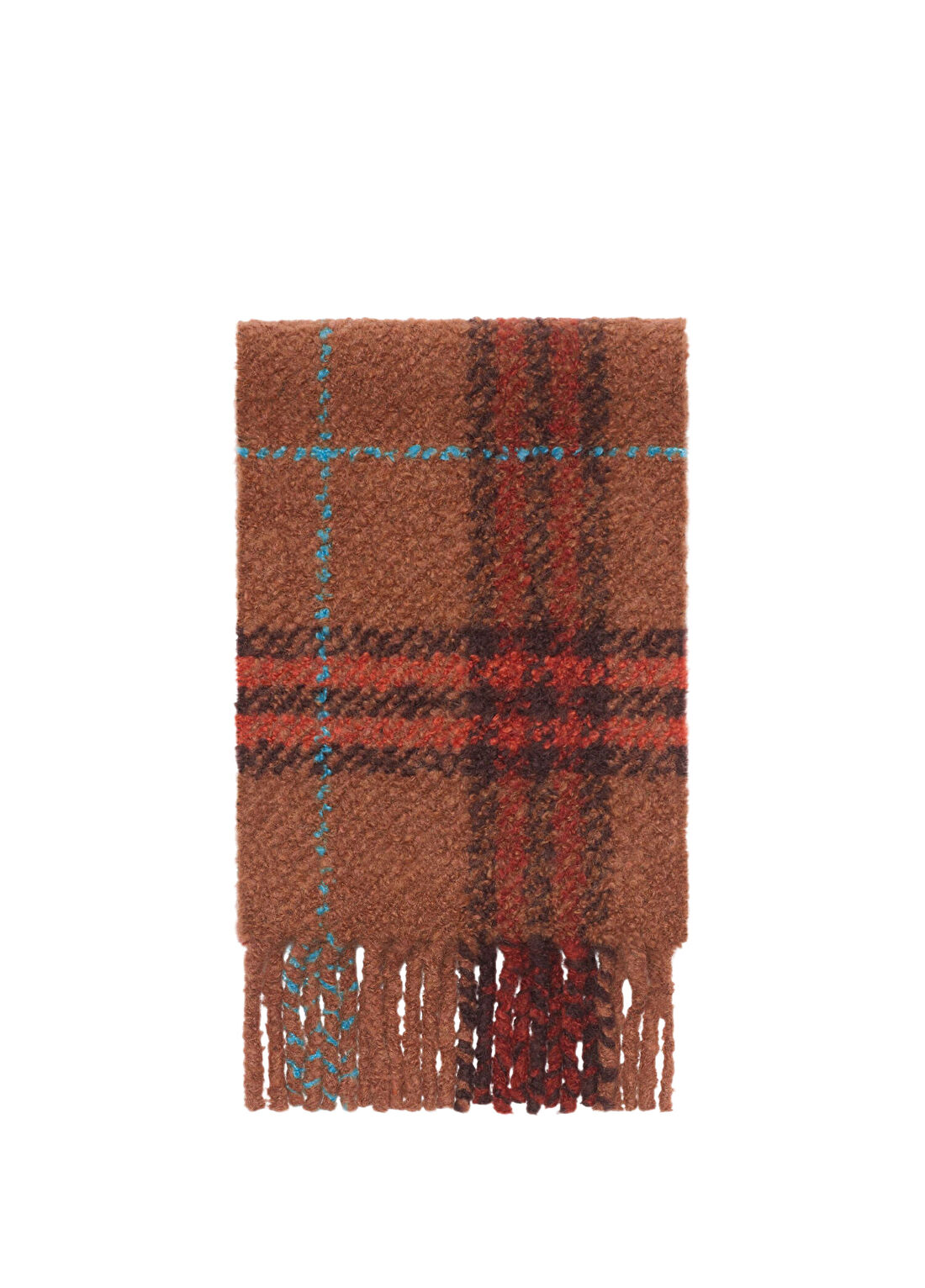 Burberry Check Boucle Turuncu Alpaka Yün Kadın Atkı görsel 2