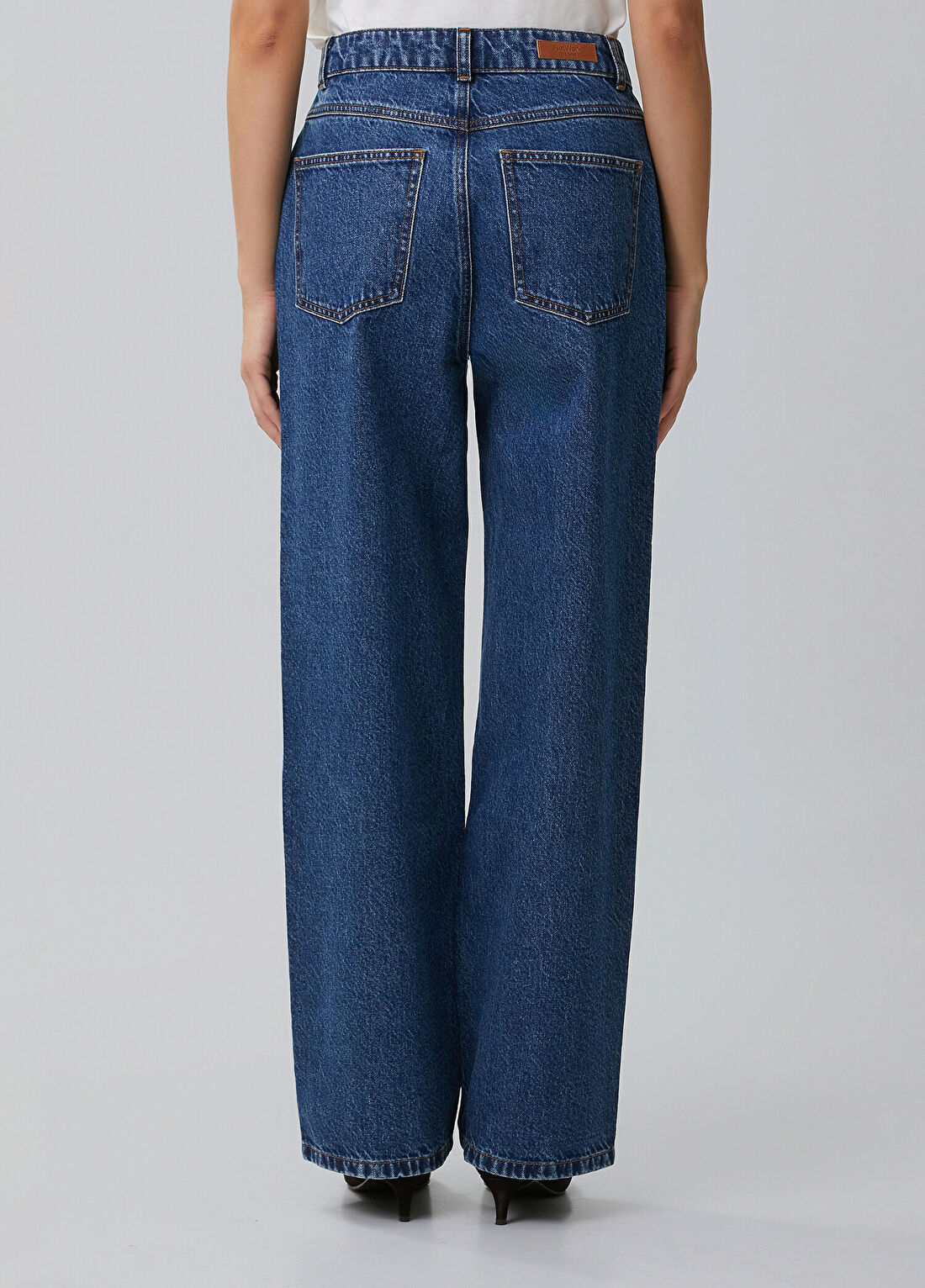 Network İndigo Wide Straight Denim Pantolon görsel 4