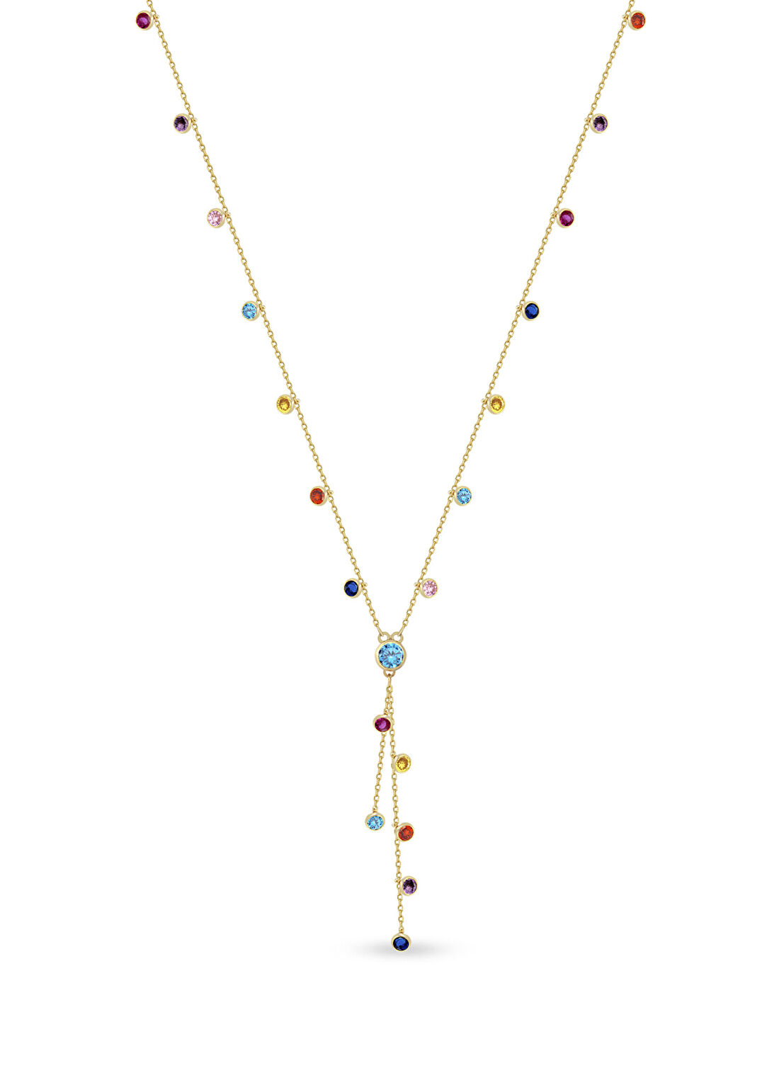 Orena Jewelry Rainbow Layer 14 Ayar Altın Kadın Kolye