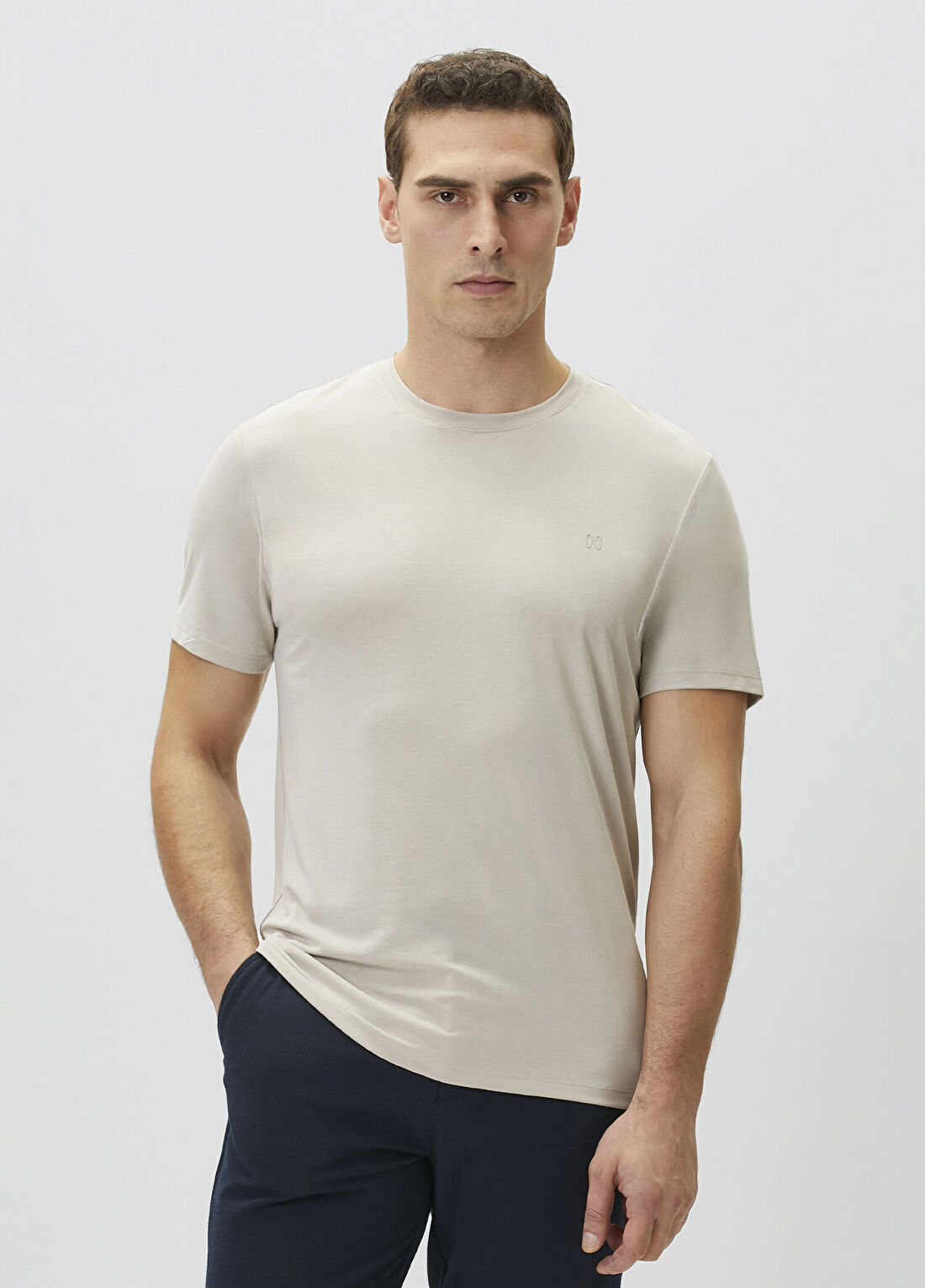 Network Bej Basic Modal T-shirt görsel 3