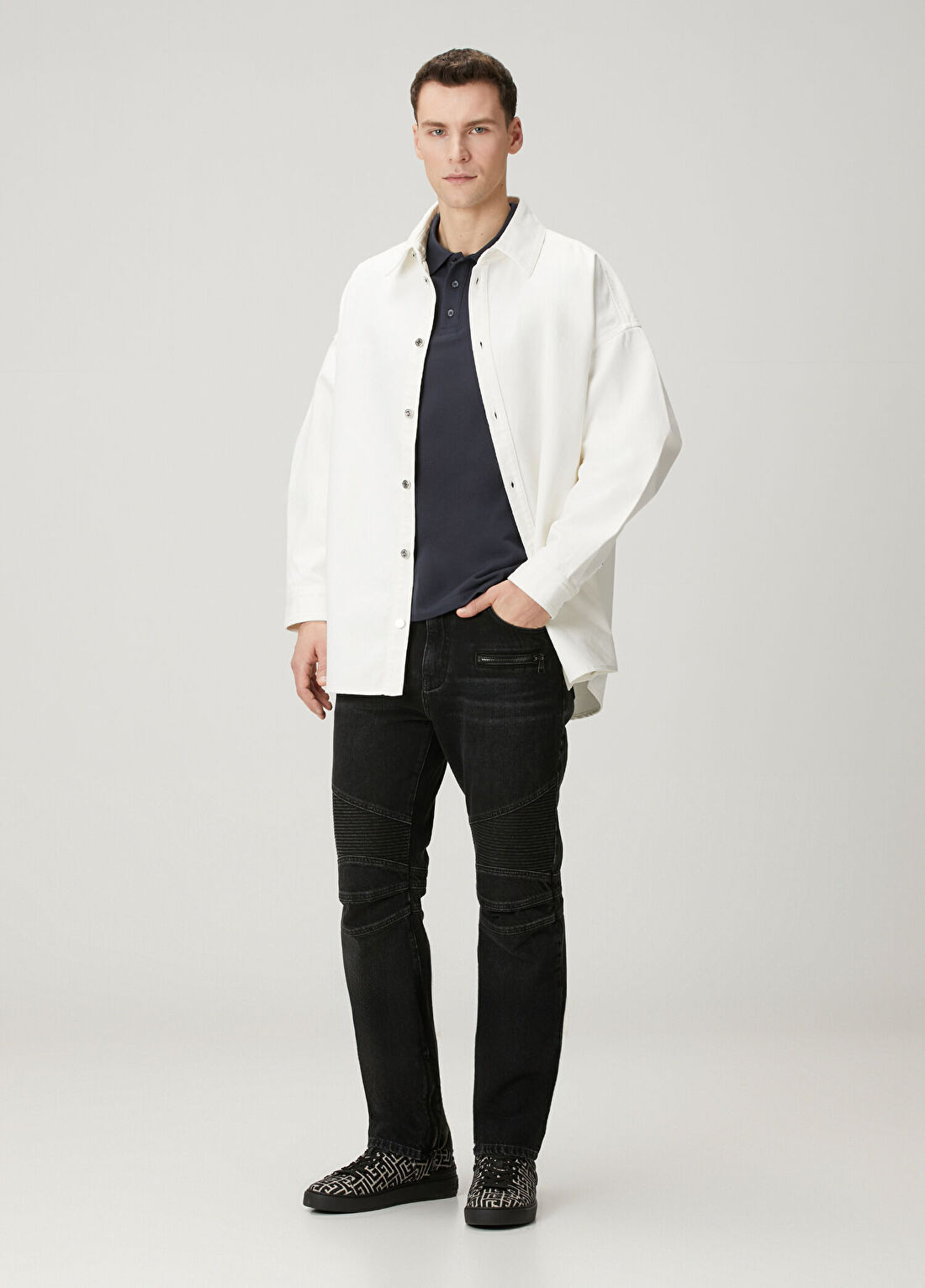Balmain Lacivert Polo Yaka T-shirt görsel 2