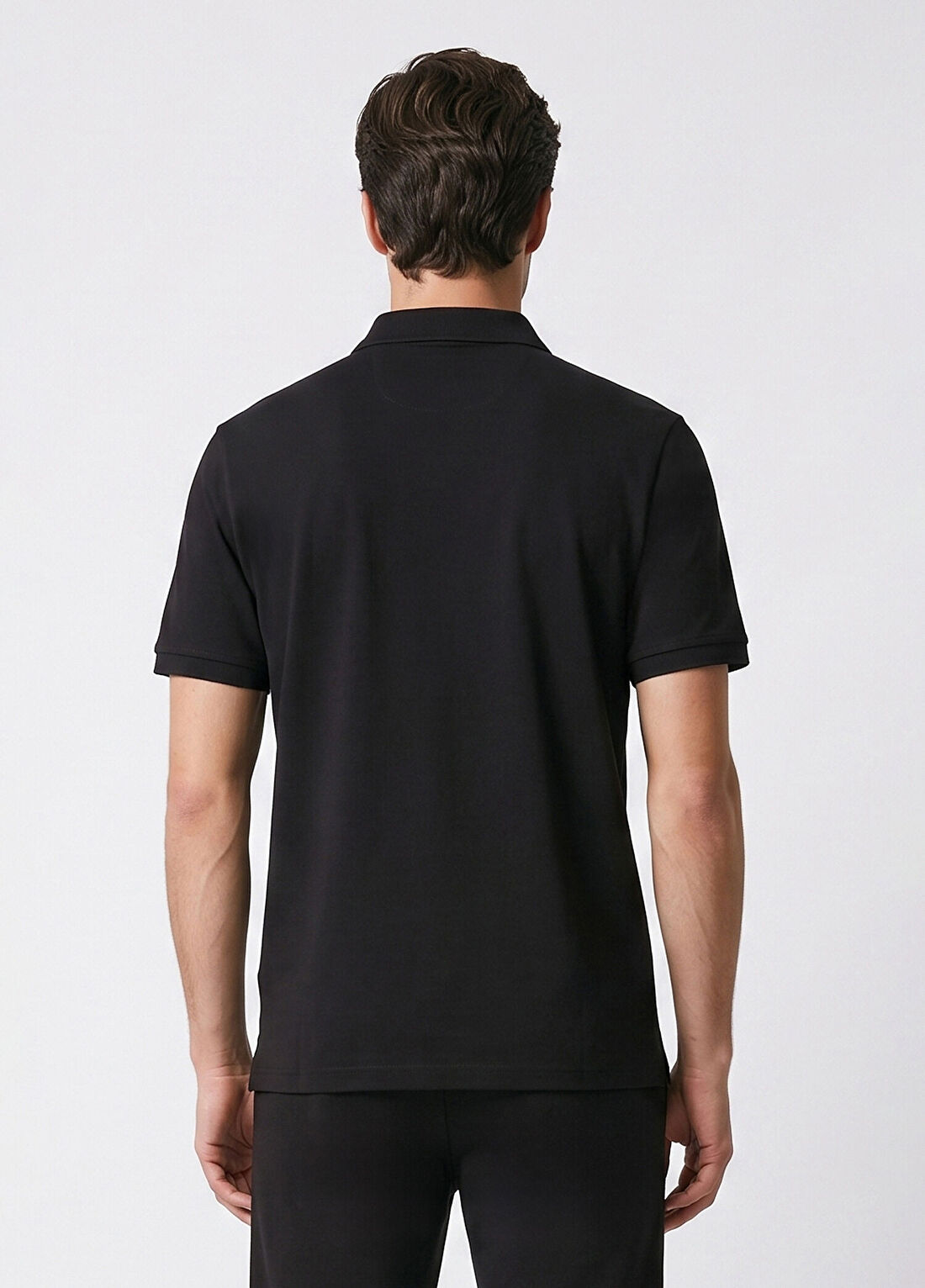 Network Siyah Satranç Baskılı T-shirt görsel 4