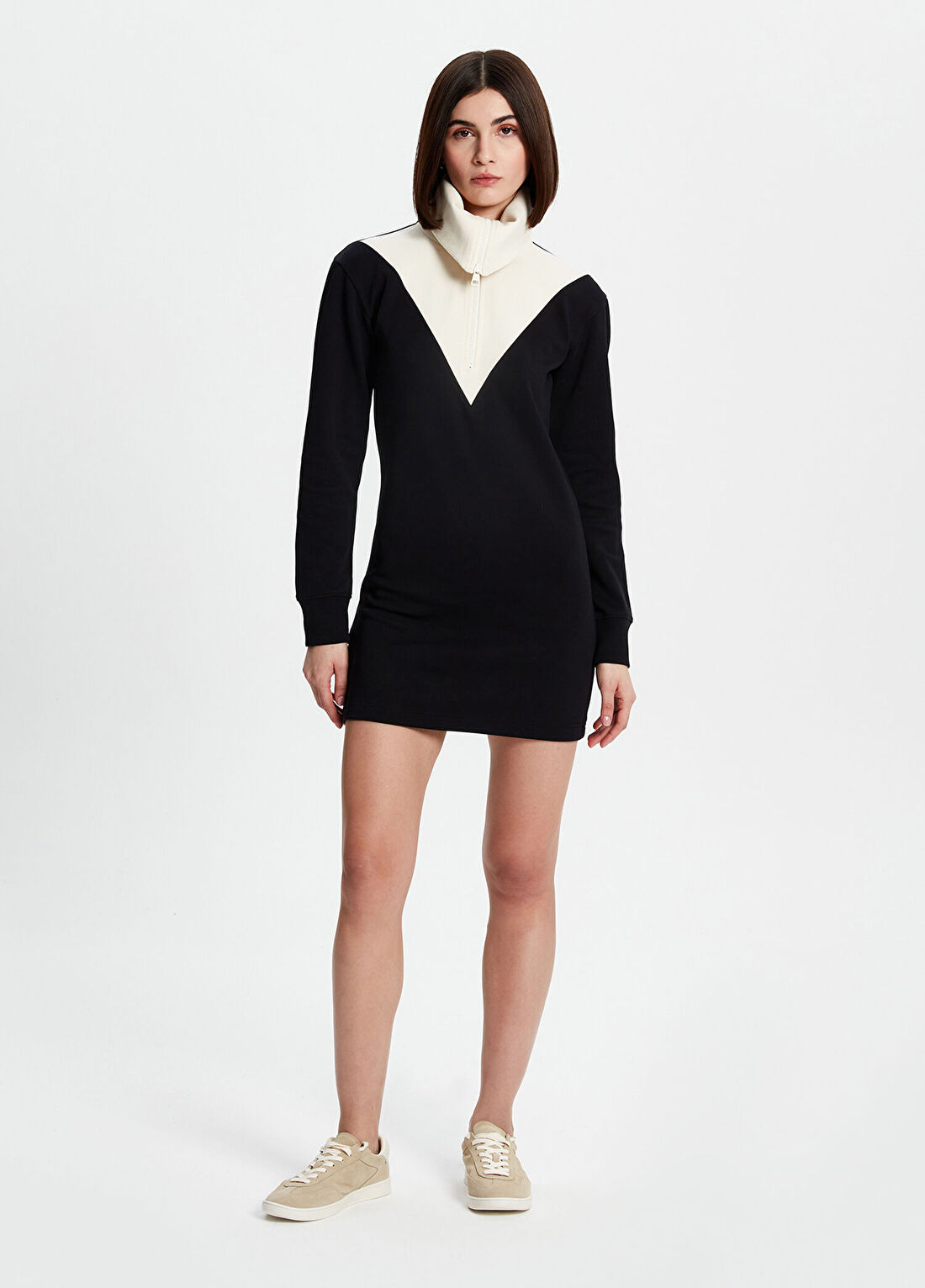 Bassigue Siyah Mini Sweater Kadın Elbise