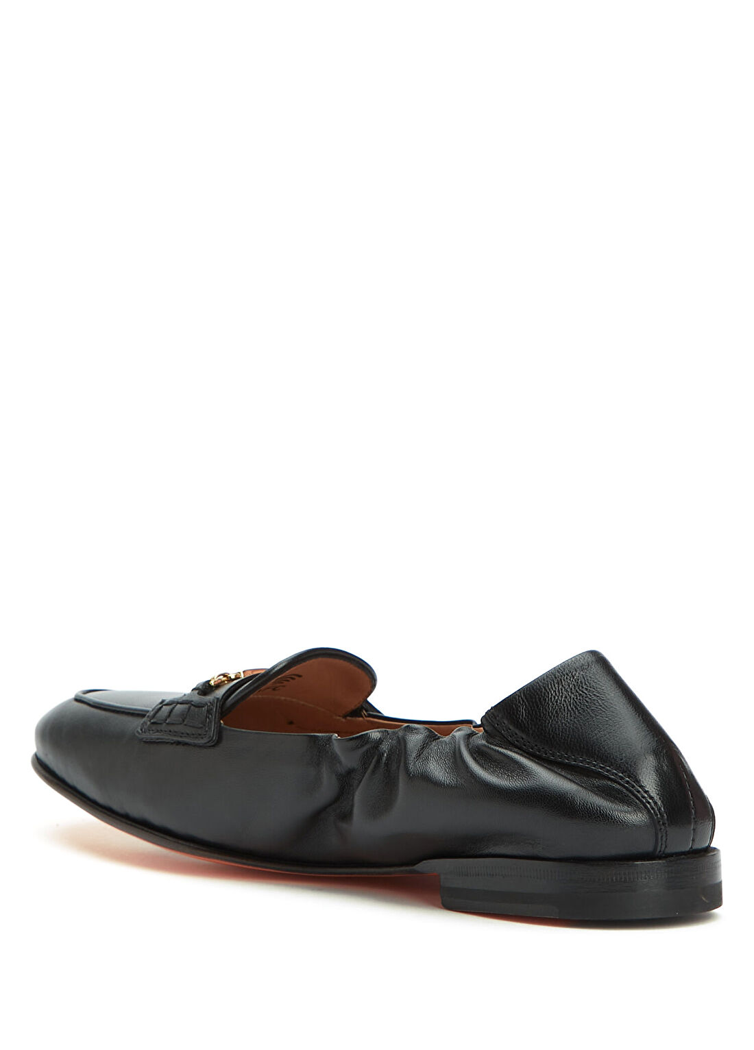 Santoni Nora Siyah Kadın Deri Loafer görsel 3